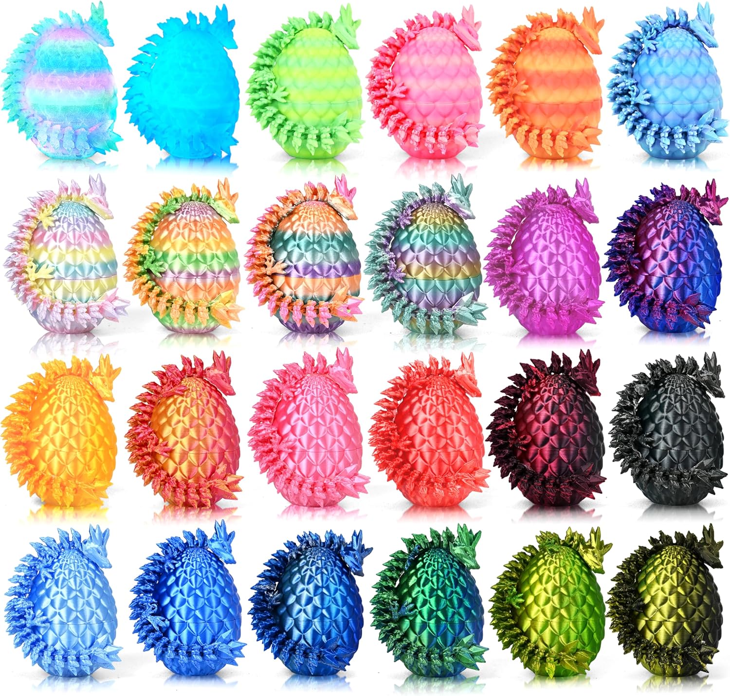 Drofex 24P 3D Printed Dragon Eggs Set (Mystery Crystal Dragon Egg) — Easter Basket Stuffers