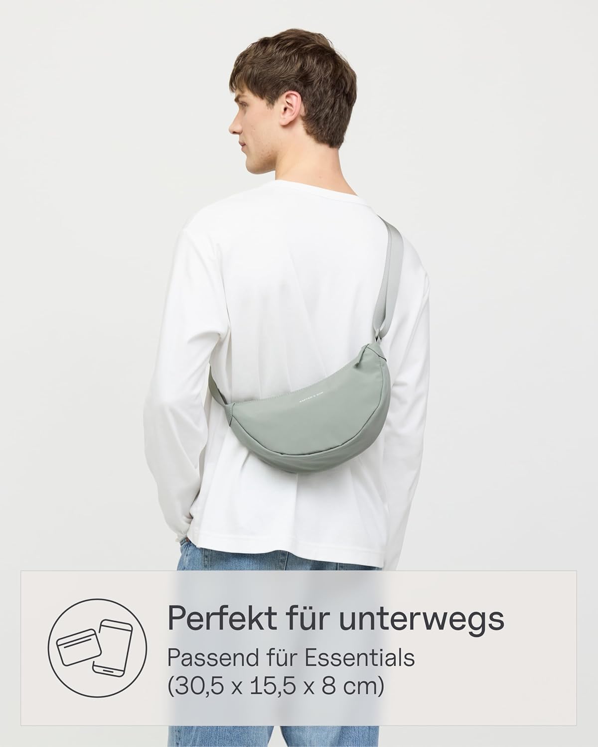 Detalle de Kapten & Son Moon Bag 3,5L – Marsupio/tracolla impermeabile e antifurto, 3,5 L