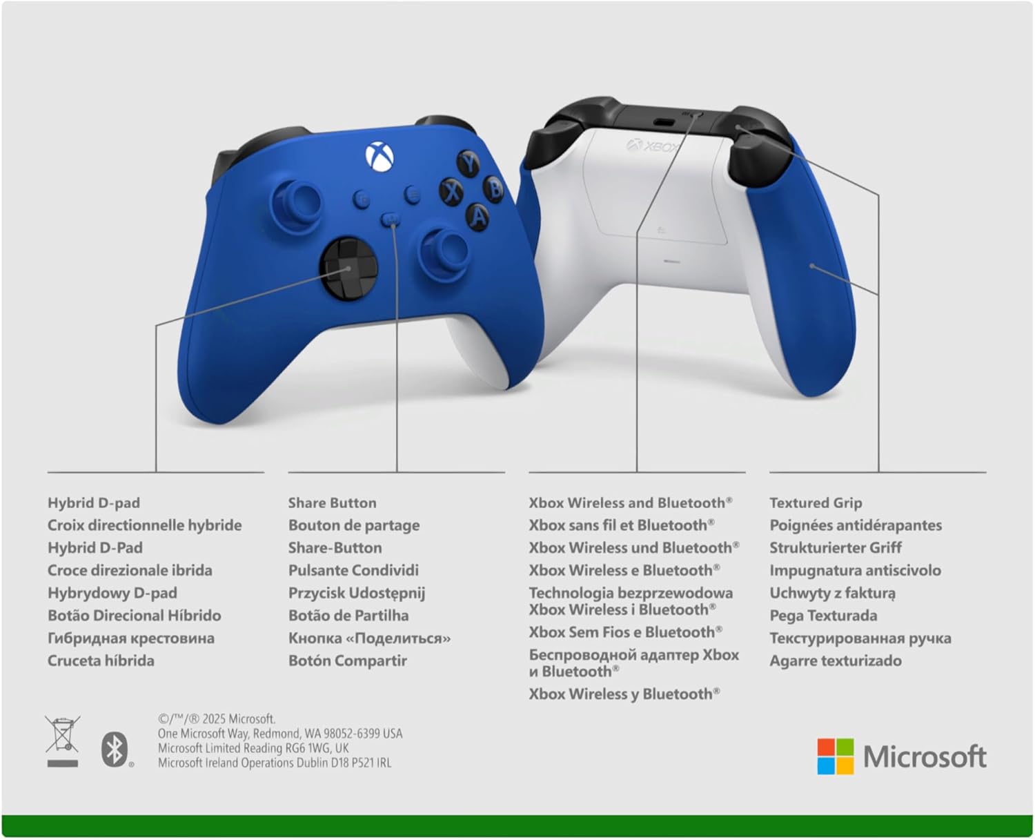 Thumbnail 5 de Xbox Wireless Controller – Shock Blue Series for Xbox X|S, One and Windows (USB‑C, Bluetooth)