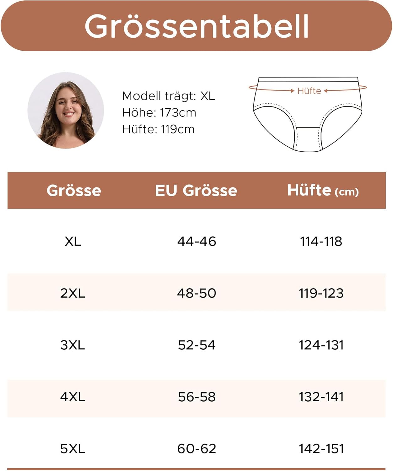 Thumbnail 5 de INNERSY Damen Unterhosen Große Größen – High Waist Slip Maxi aus Baumwolle, 5er Pack