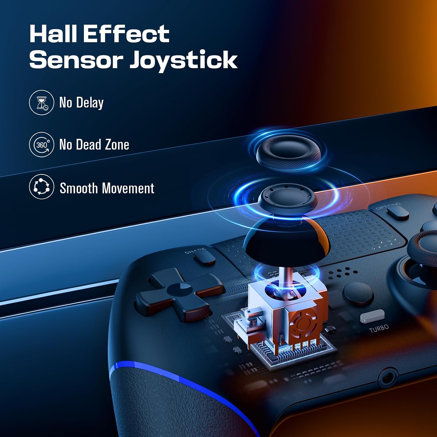 Detalle de CHEREEKI Wireless Controller for PS4: Multi‑Platform Bluetooth Gamepad with Back Buttons and Turbo