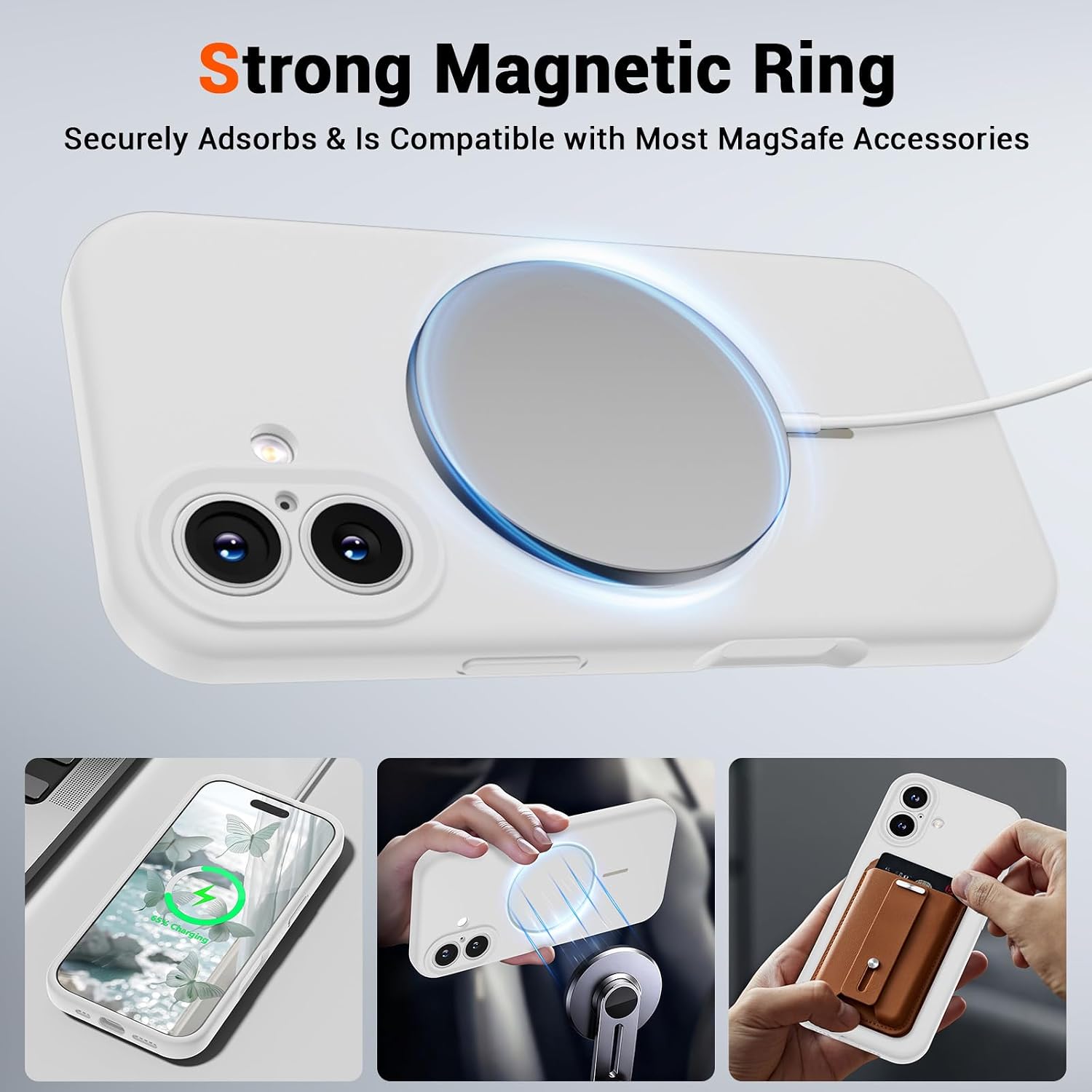 Detalle de SUPFINE Magnetic Case for iPhone 17 (6.3") with MagSafe, Screen Protector, and Full Camera Protection