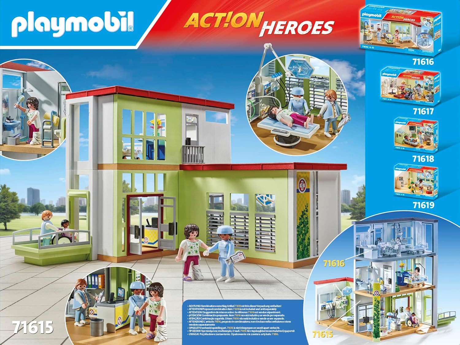 Detalle de PLAYMOBIL My Life Modernes Krankenhaus – 165-teiliges Set 71615
