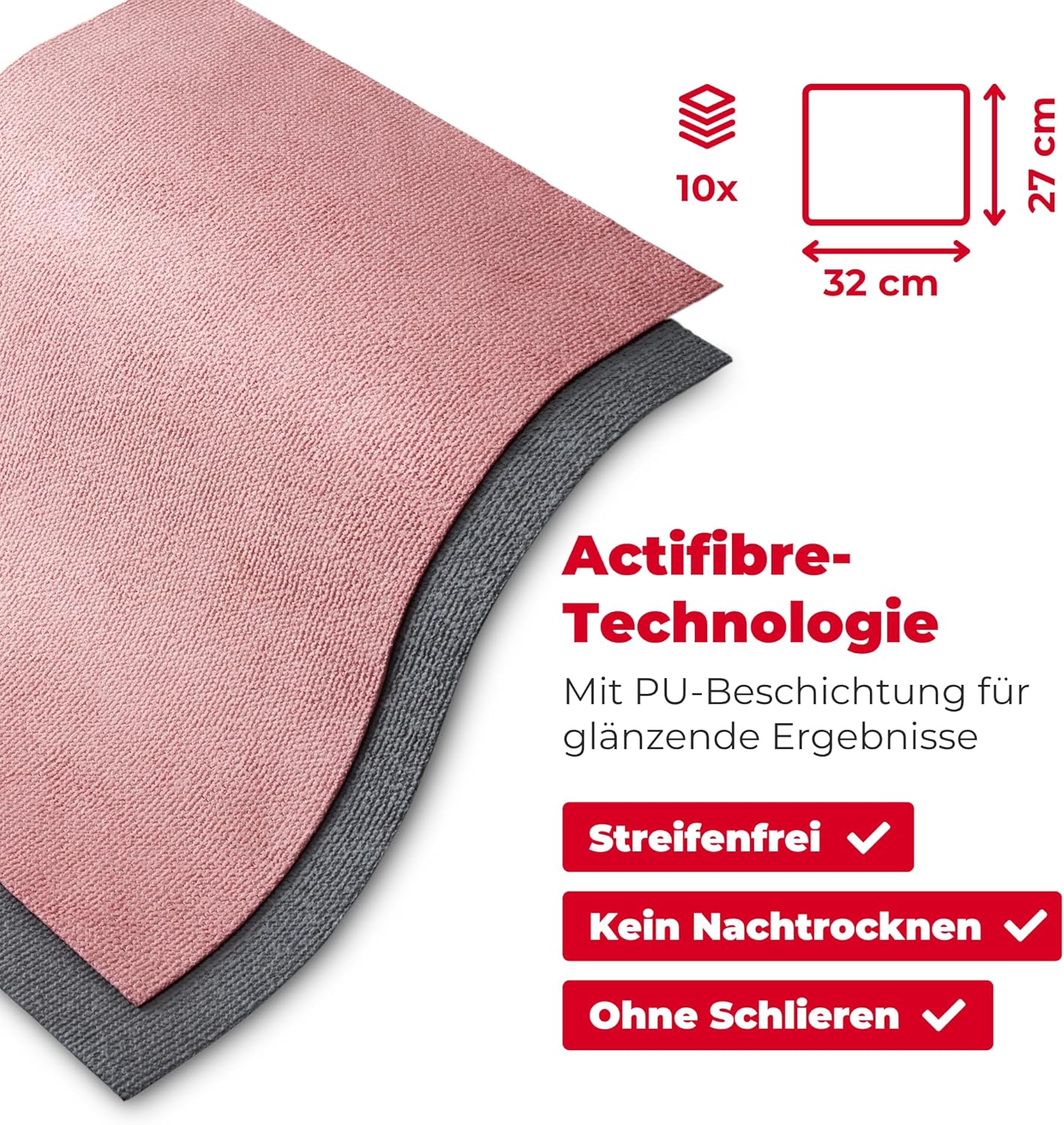 Thumbnail 2 de Vileda Actifibre Soft Universal – 10er Set Mikrofaser-Tücher für streifenfreie Reinigung ohne Chemie