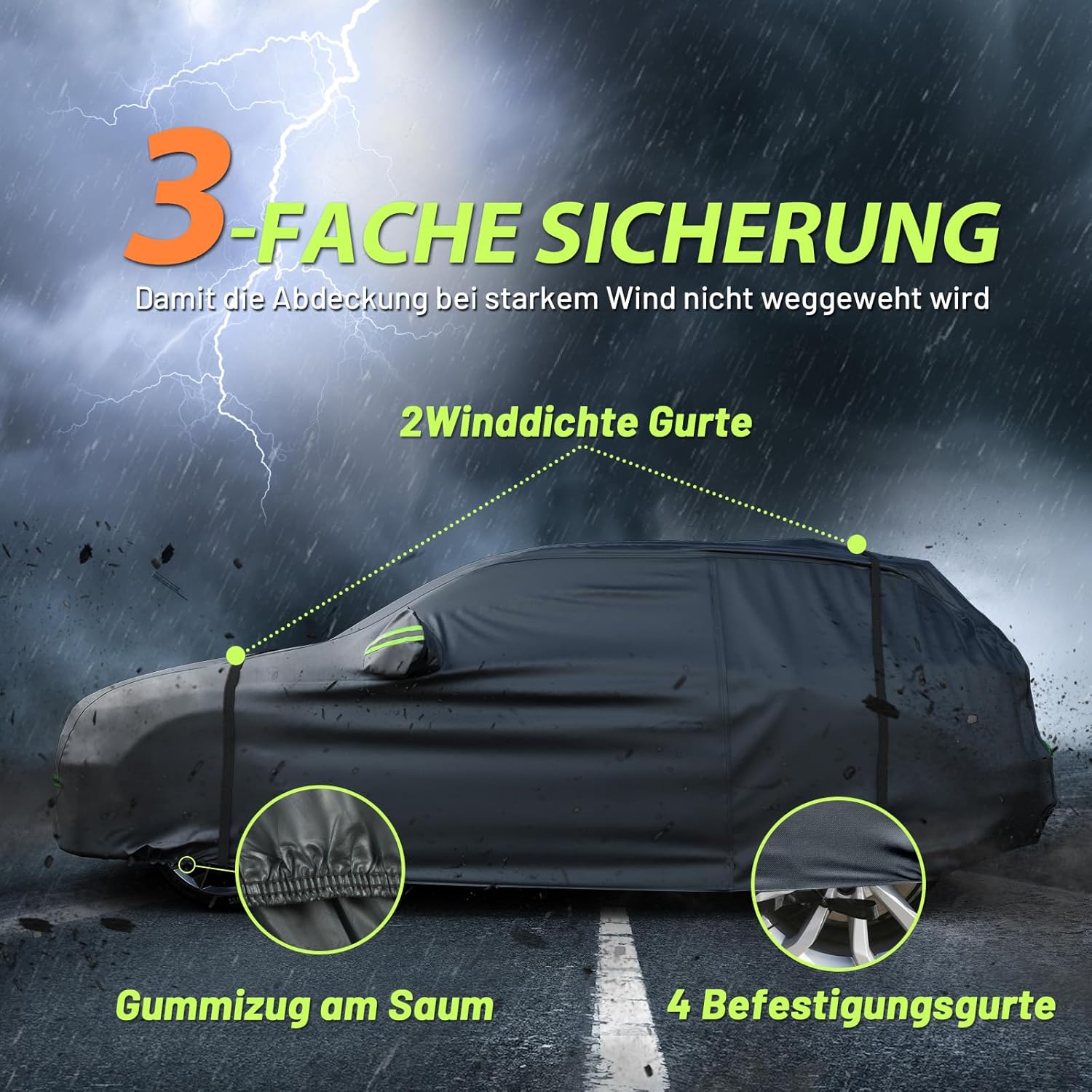 Thumbnail 3 de Favoto Autoabdeckung Winter Vollgarage für SUVs 430–460 cm, schwarz, 3 kg