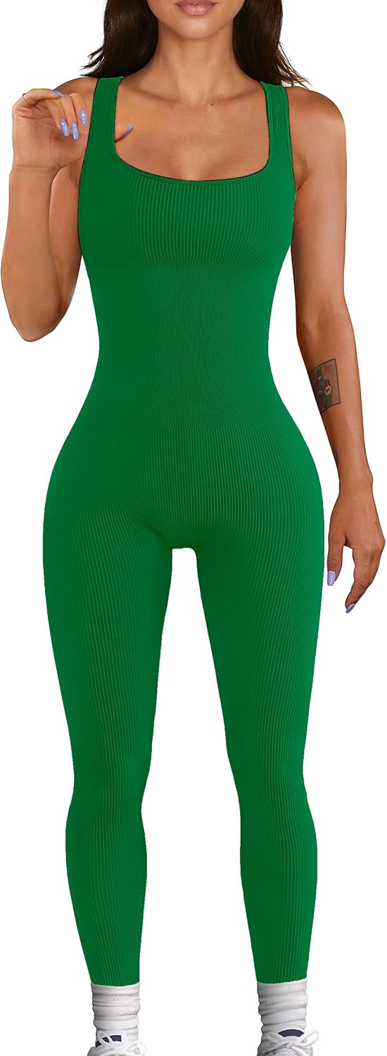 Thumbnail 4 de YIOIOIO Women Seamless Ribbed Jumpsuit Yoga Romper 🧘♀