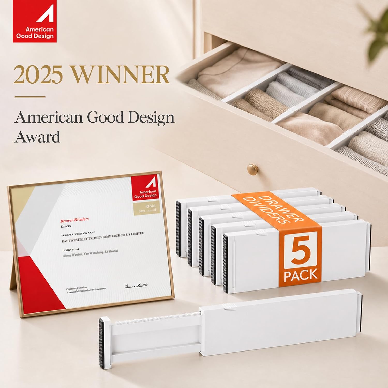 Thumbnail 4 de Lifewit 5 Pack Drawer Dividers 4" High đź—„