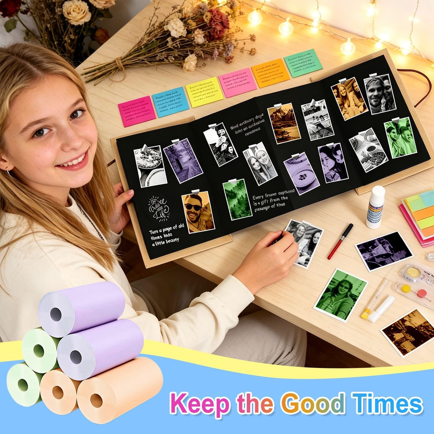 Detalle de QUASON 18 Rolls Kids Camera Paper Roll Refill – BPA Free Thermal Paper for Instant Print Cameras