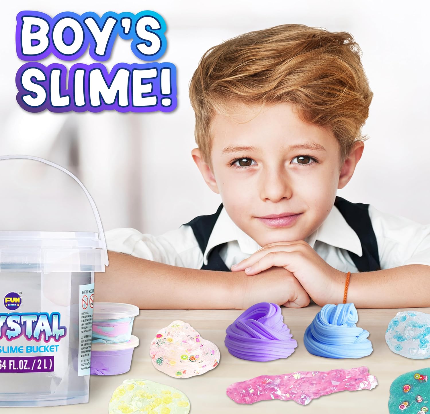 Thumbnail 6 de FunKidz 4 lb Glassy Clear Slime Bucket — Premade slime kit