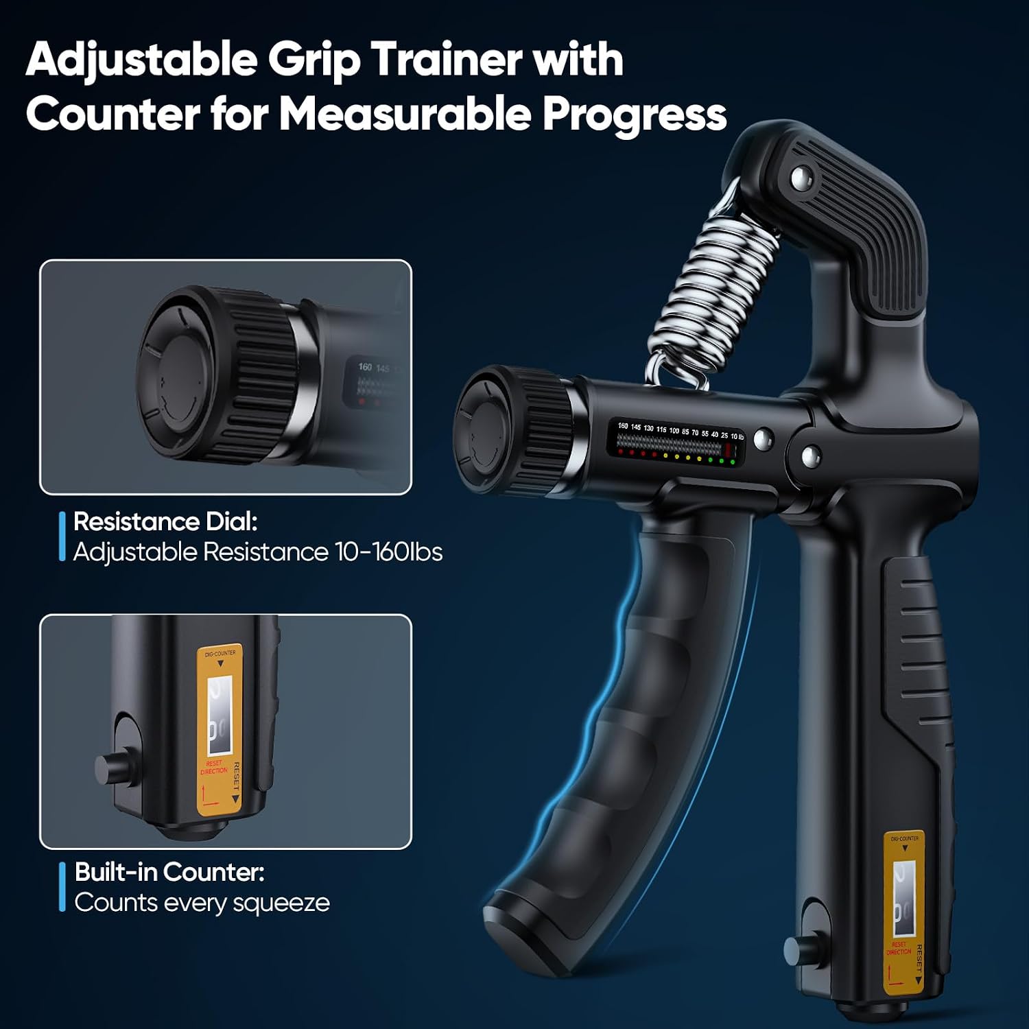 Detalle 2 de FitBeast Advanced 3-in-1 Grip Strength Trainer Kit with Digital Tester