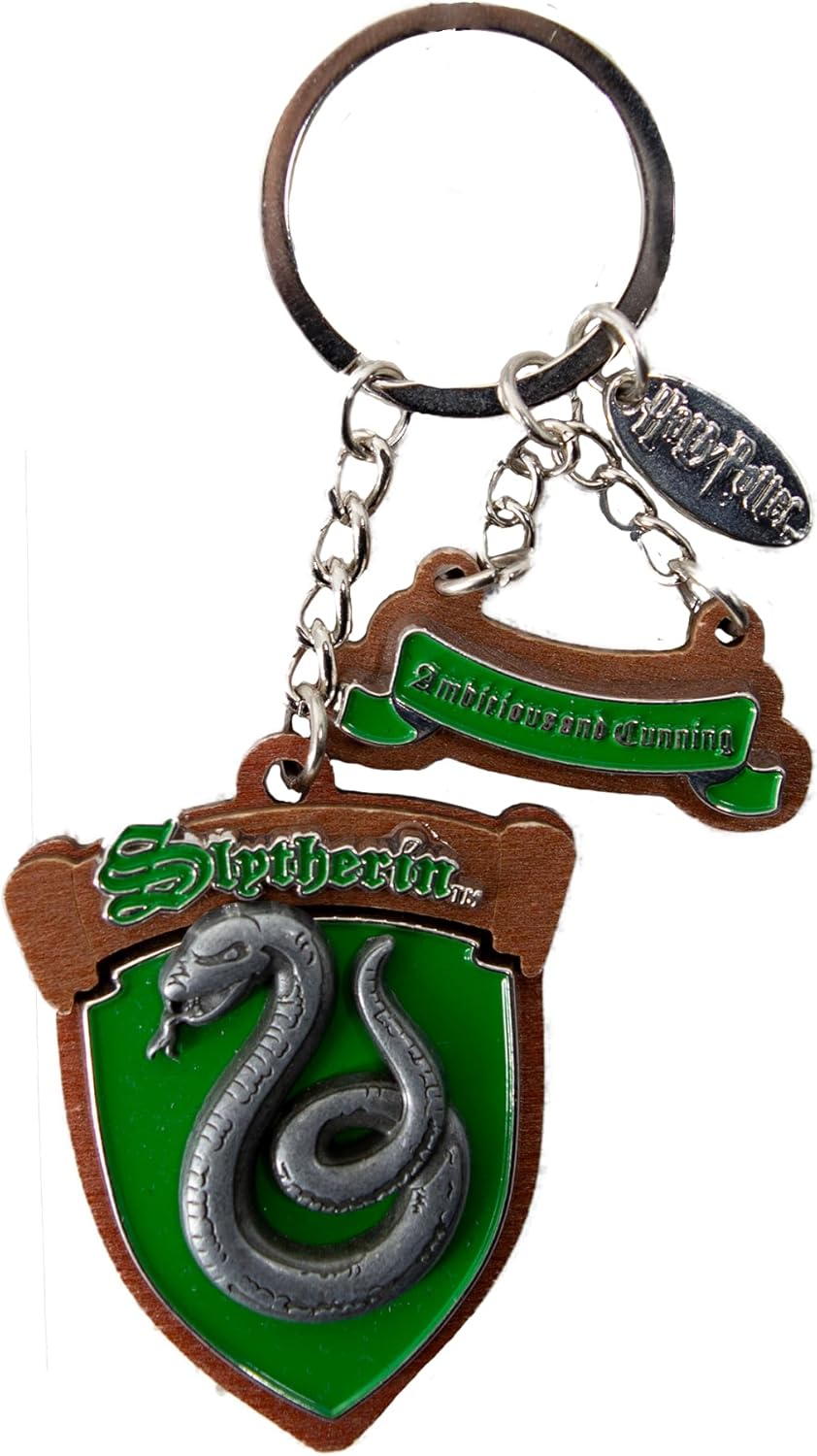 Detalle 2 de GWCC Licensed Harry Potter Wooden Enamel 3D Keyring – 5 Houses (Hogwarts, Gryffindor, Slytherin, Hufflepuff, Ravenclaw)