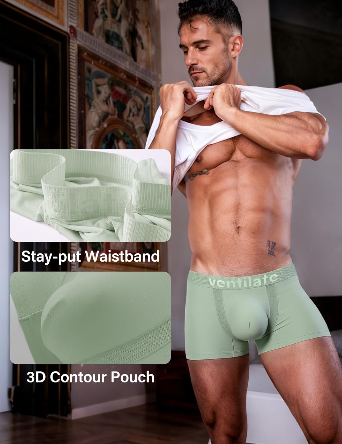Thumbnail 4 de Arjen Kroos Mens Modal Underwear Trunk Multipack