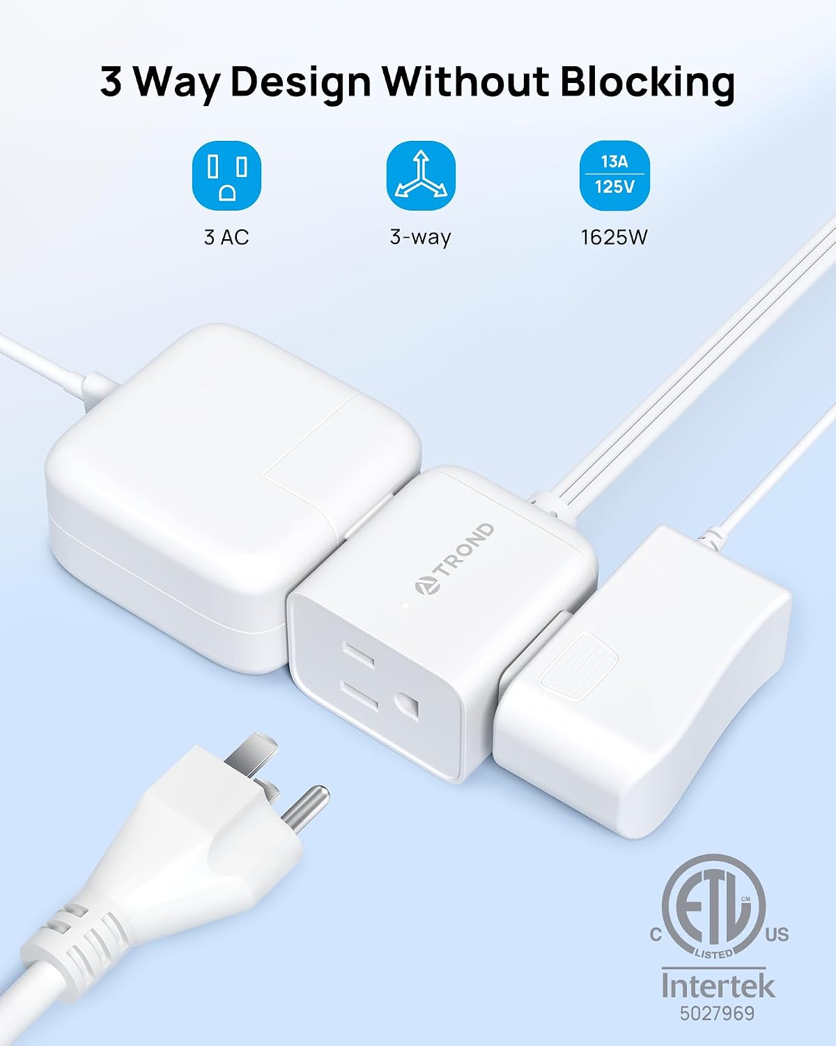 Detalle 2 de TROND 3-Outlet Extension Cord, 3 ft