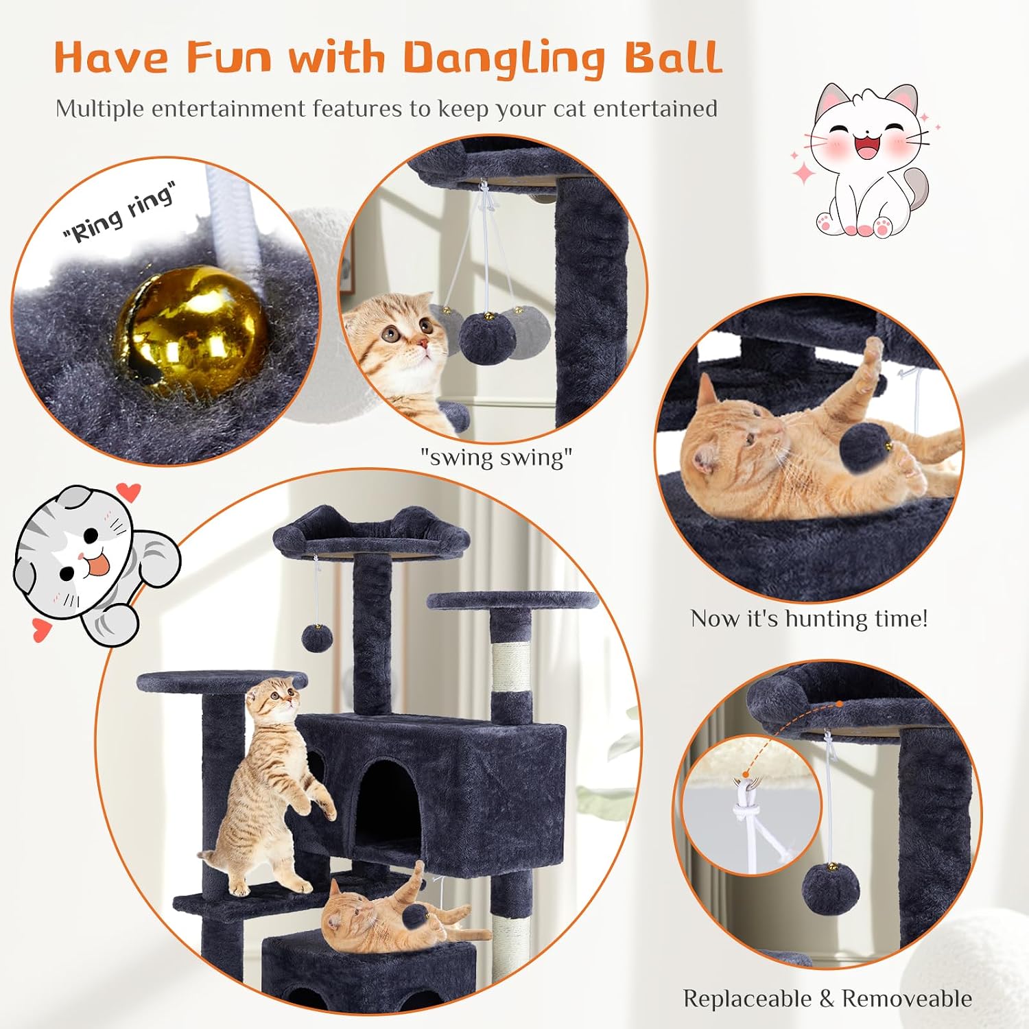 Detalle de Aidoly Cat Tree 54-Inch