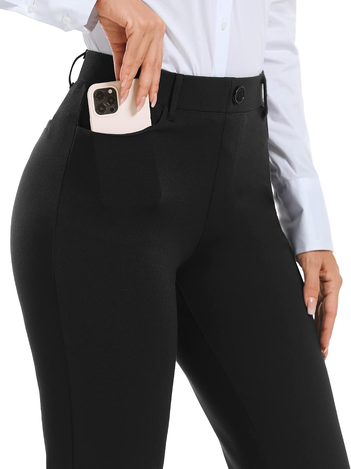Detalle de Stelle Women Bootcut Dress Pants (28", 30", 32") with Pockets – Regular Length