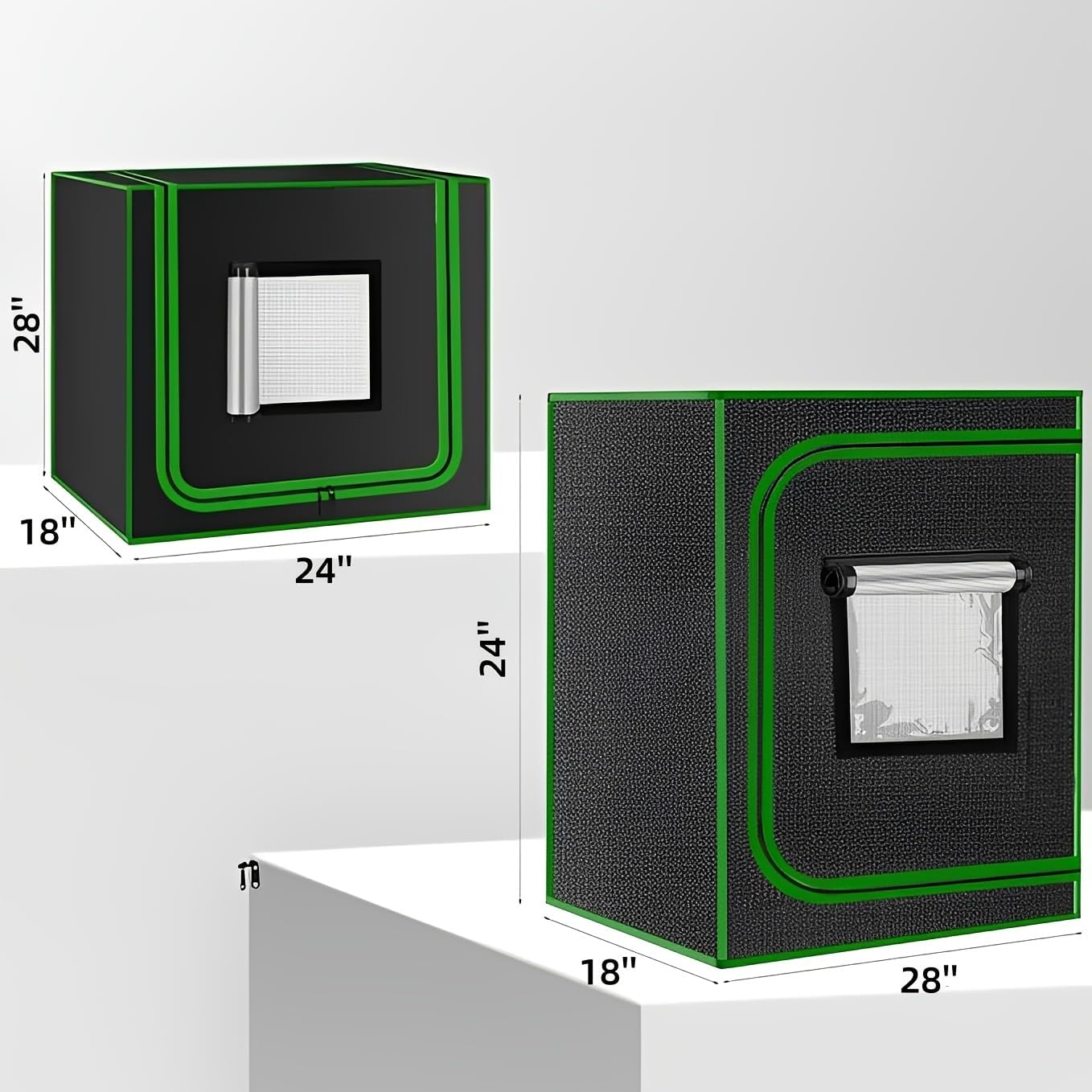 Detalle 2 de MELONFARM MLFNGT212L Small Grow Tent, 24 x 18 x 28 in., 600D Canvas