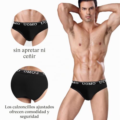 Thumbnail 1 de Channo Calzoncillos Hombre Slip de Algodón UOMO – Pack6 Negro XL