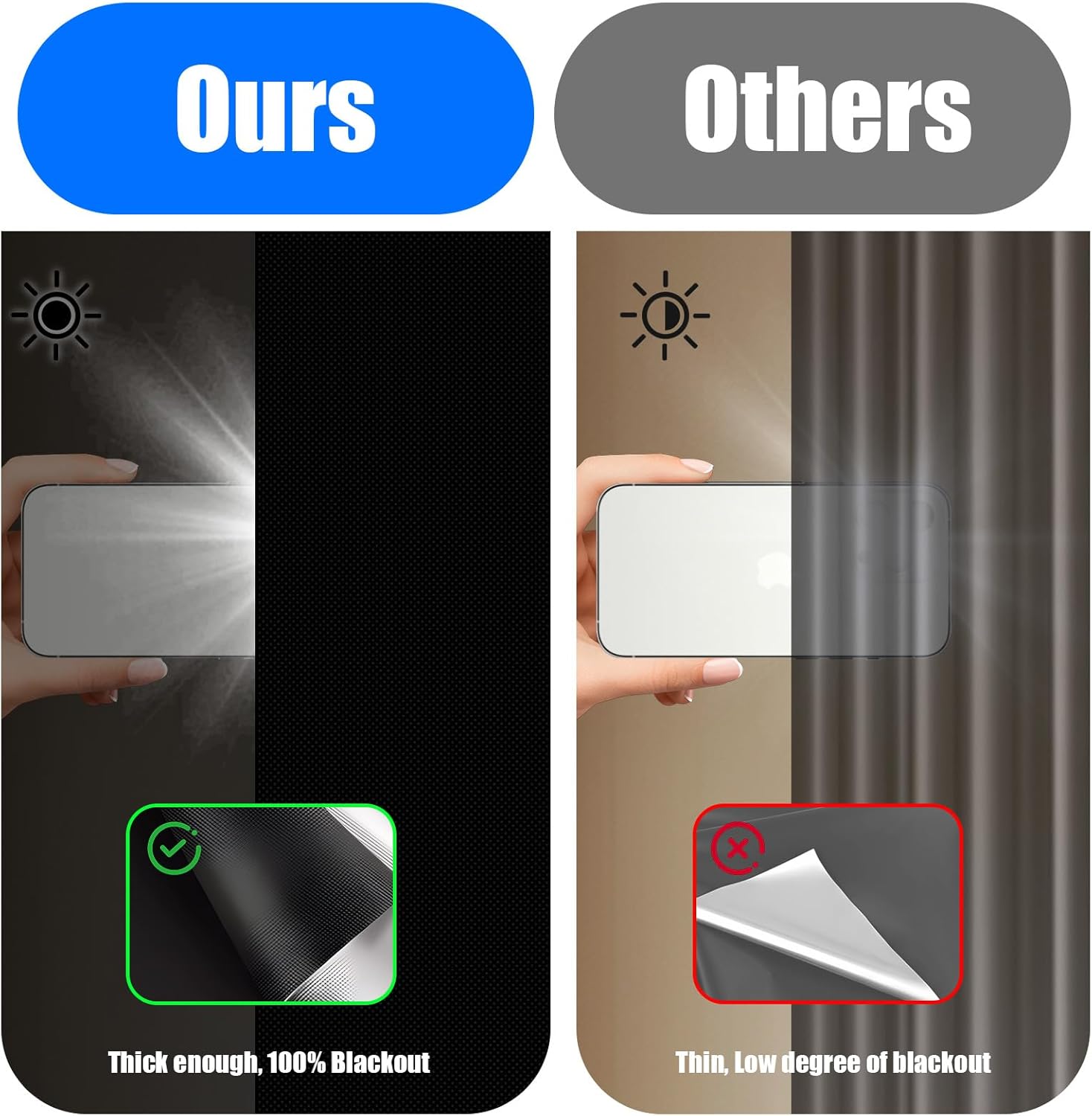 Thumbnail 4 de Bszatan Blackout Blind, 300 x 145 cm – Temporary No- Drill Privacy & Sleep Shade