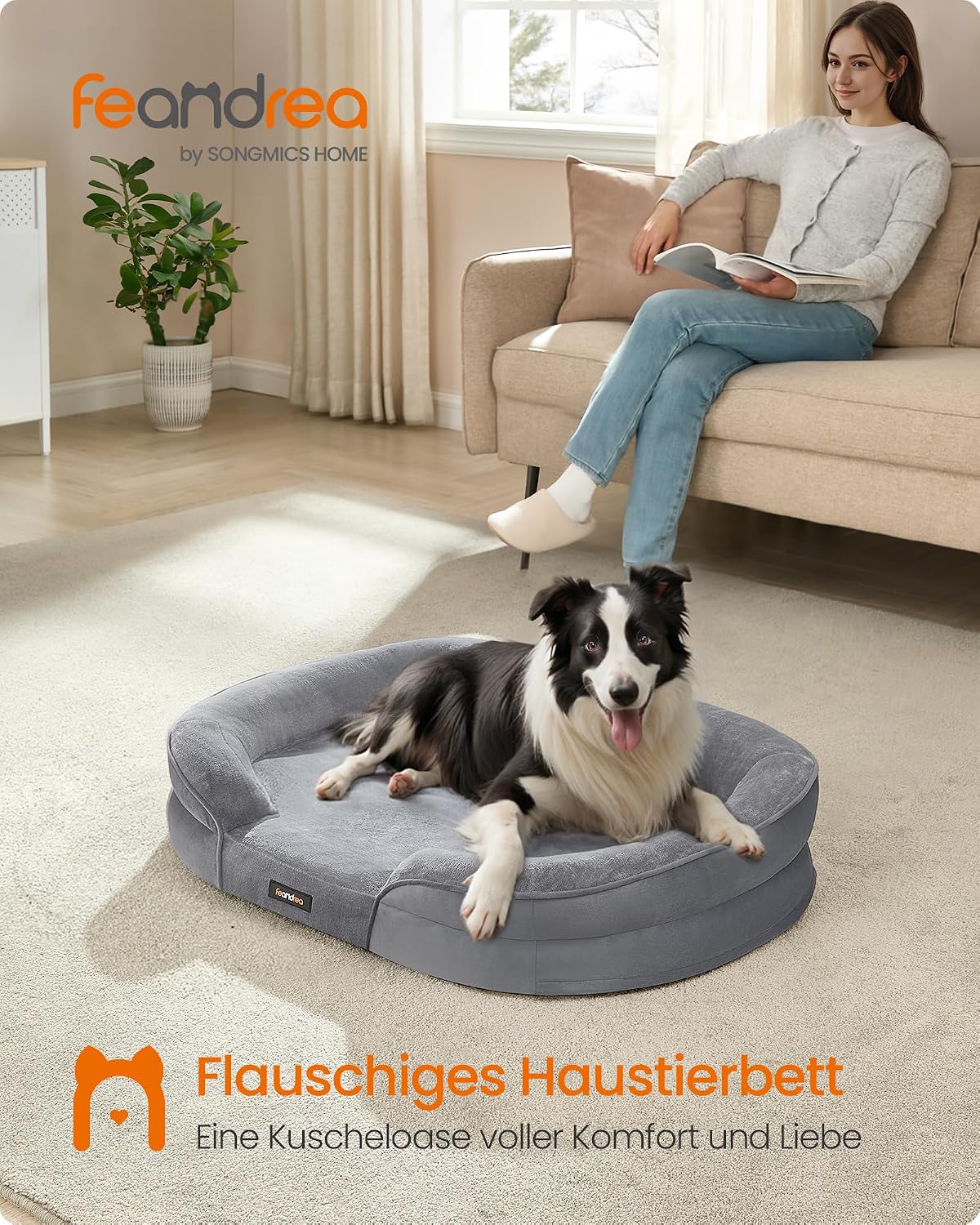Detalle 2 de Feandrea Hundebett orthopädisch 91 x 68 cm