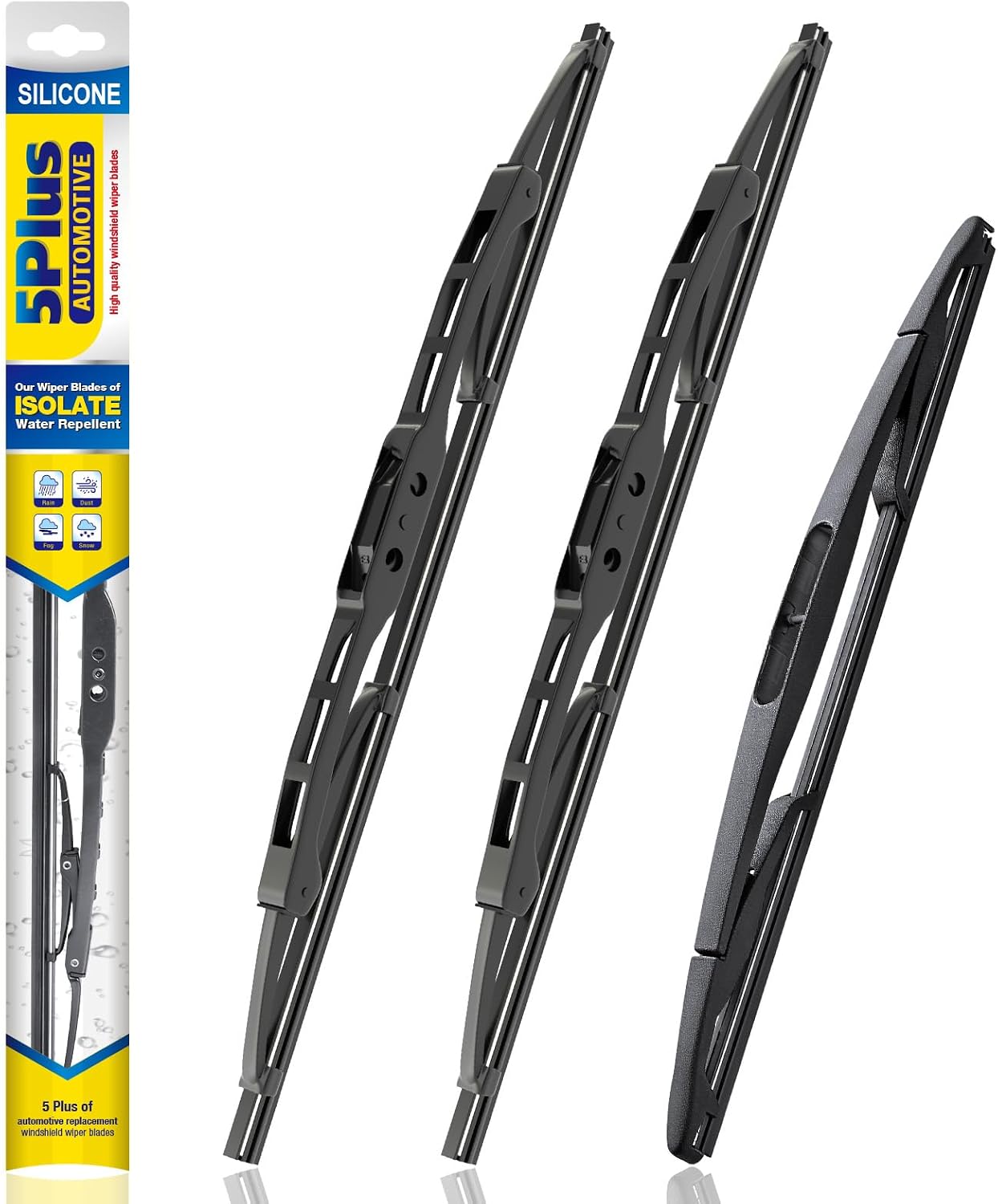 Detalle de 5 PLUS Silicone Windshield Wiper Blades, 3-Pack for Jeep Wrangler JK