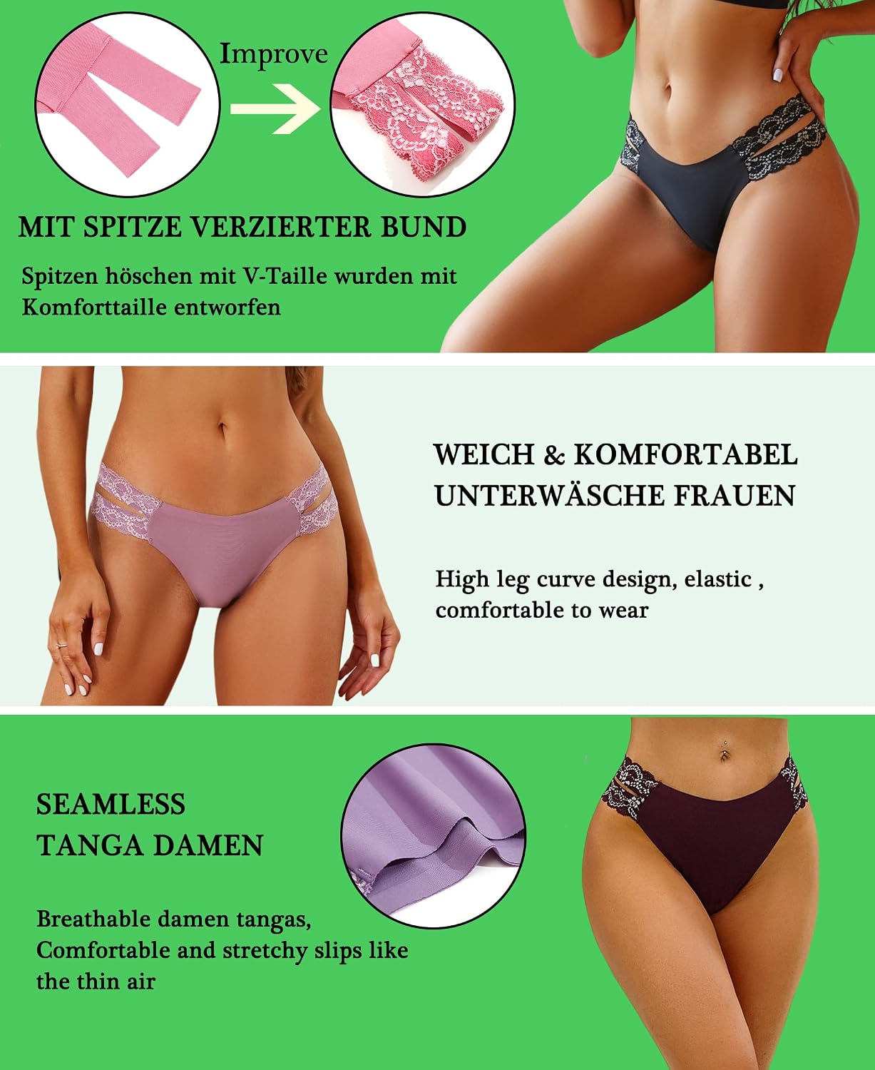 Thumbnail 2 de BeReady seamless thongs, 6 pack