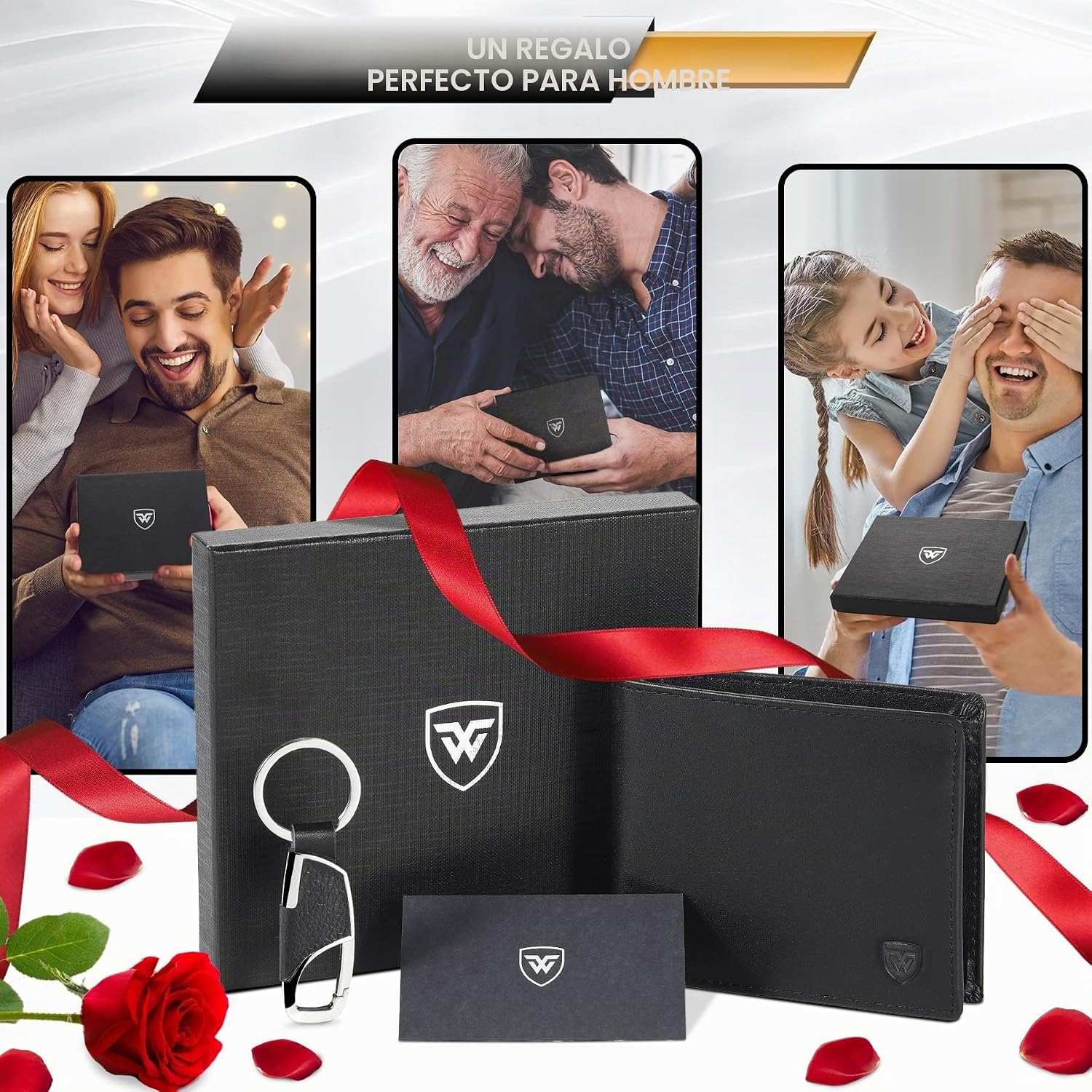 Thumbnail 4 de WONSEFOO Carteras Hombre RFID Bifold Delgada