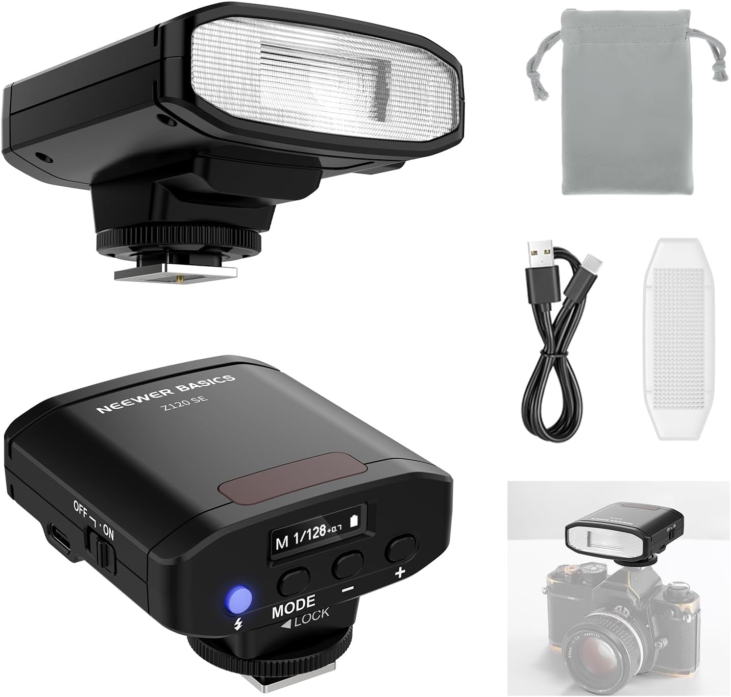 Detalle de NEEWER Basics 5600K Mini Flash GN12