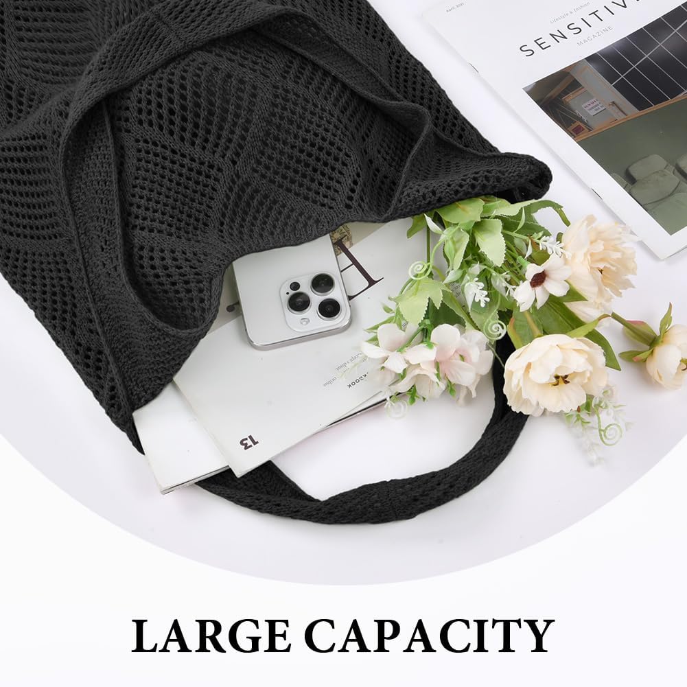 Thumbnail 6 de Aucuu Women Knitted Handbags: Retro Hollow Woven Shoulder Bag