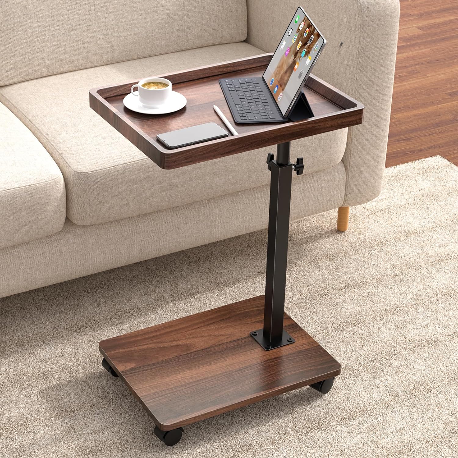 C Shaped Side Table 360° Swivel