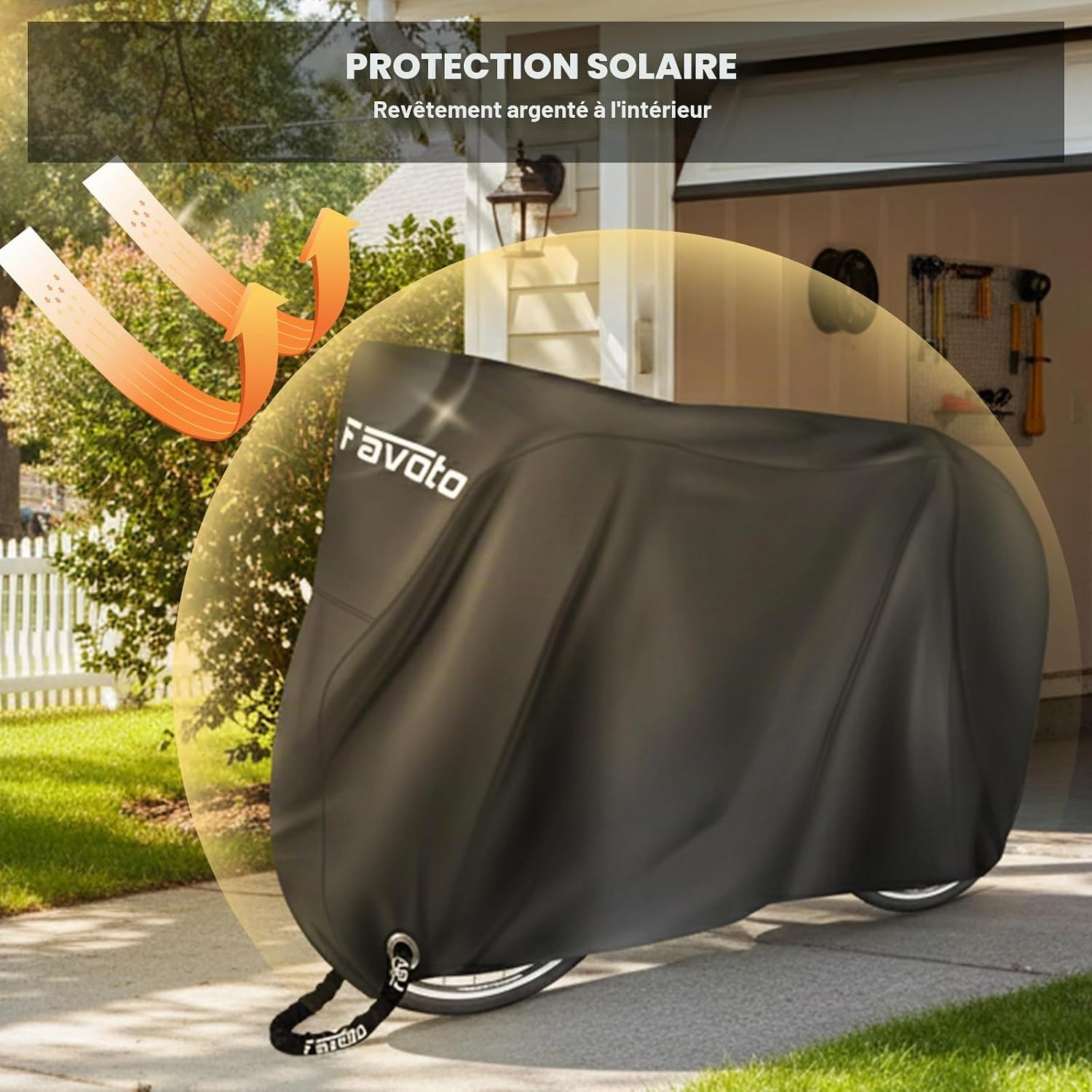 Thumbnail 6 de Favoto Housse Vélo Extérieure Imperméable 200x70x110cm – Protection tout temps
