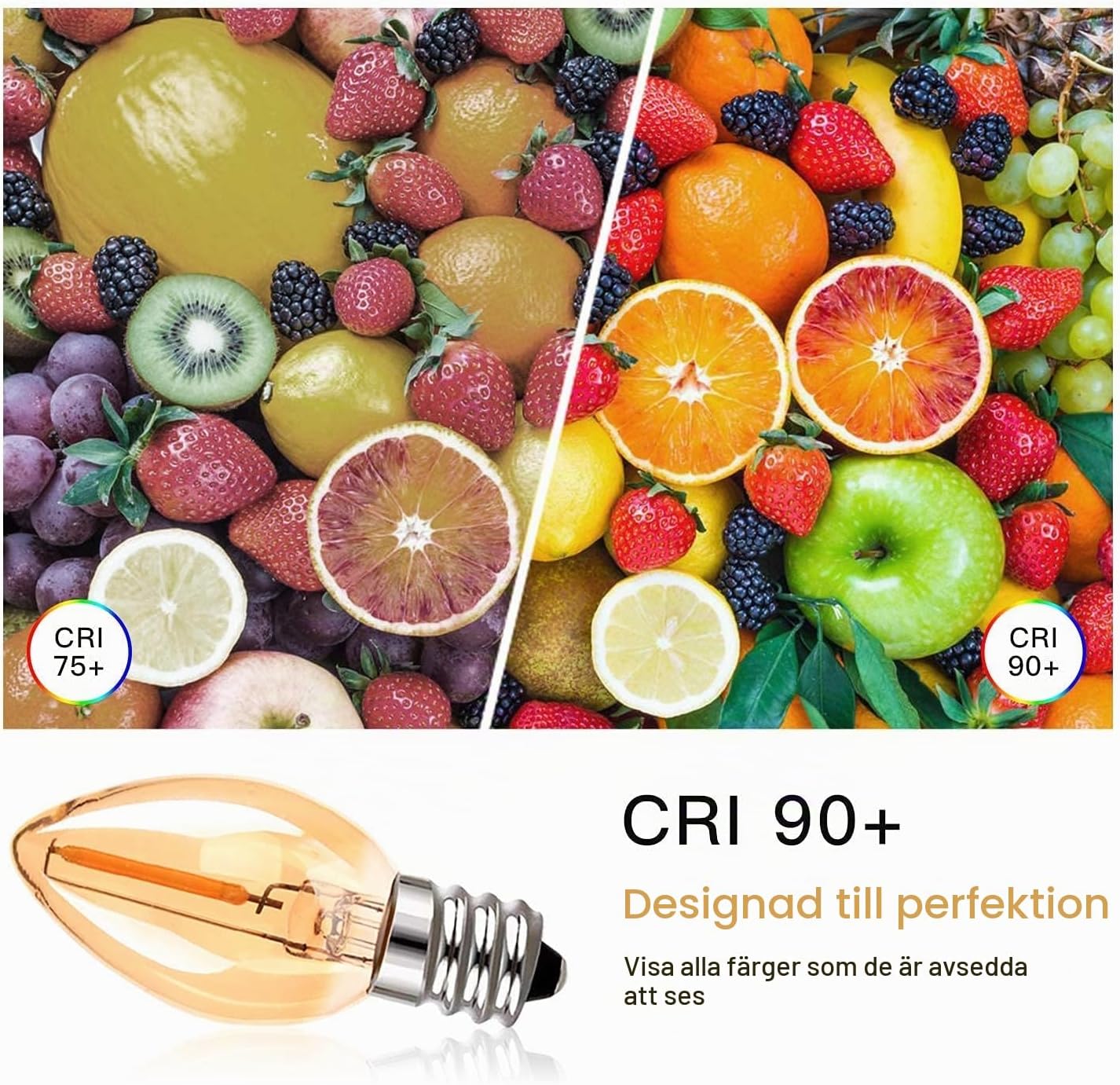 Detalle de Hcnew C7 E12 LED-lampor, 0,5 W, 2 200 K, 50 lumen, 5-pack