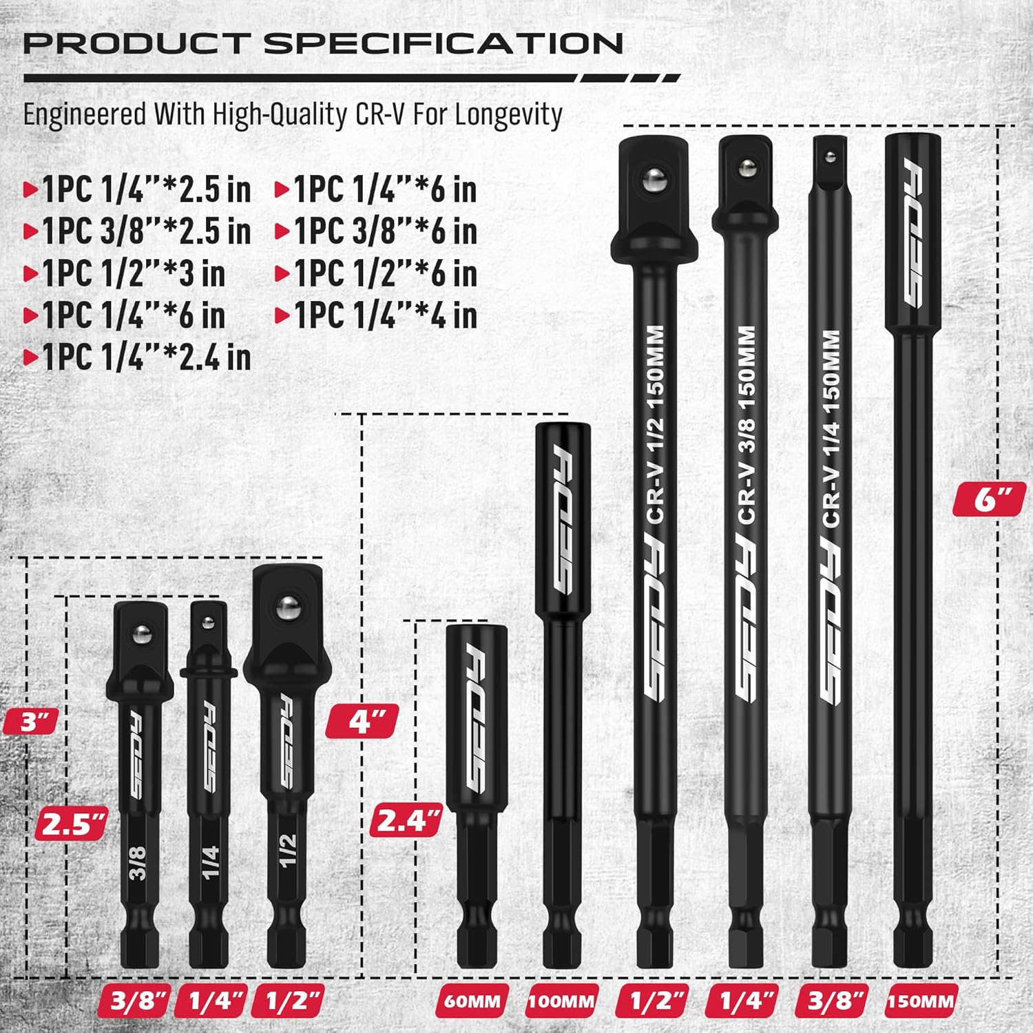 Thumbnail 1 de Impact Socket Adapter Set 9-Piece