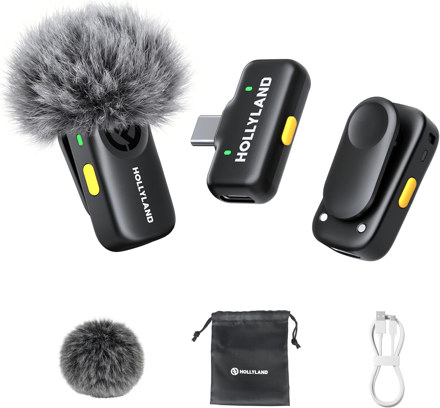 Hollyland Lark A1 (2TX + USB-C RX): Reliable Wireless Mic for iPhone & Android