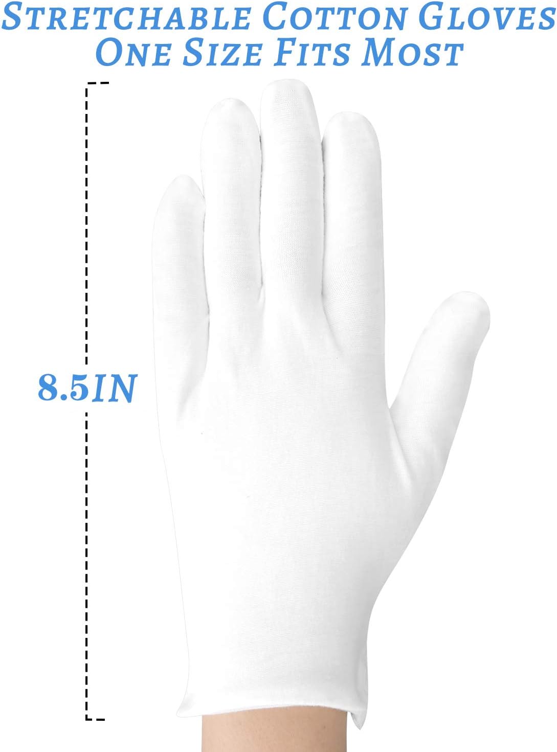 Detalle 2 de 30 Pcs White Cotton Gloves for Dry Hands ⚙