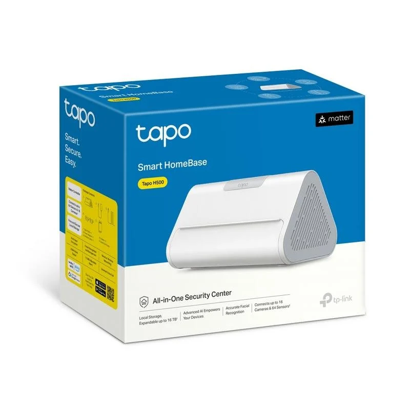 Detalle de Unidad base TP-Link Tapo H500 Interior Blanco: centraliza seguridad con fiabilidad y escalabilidad