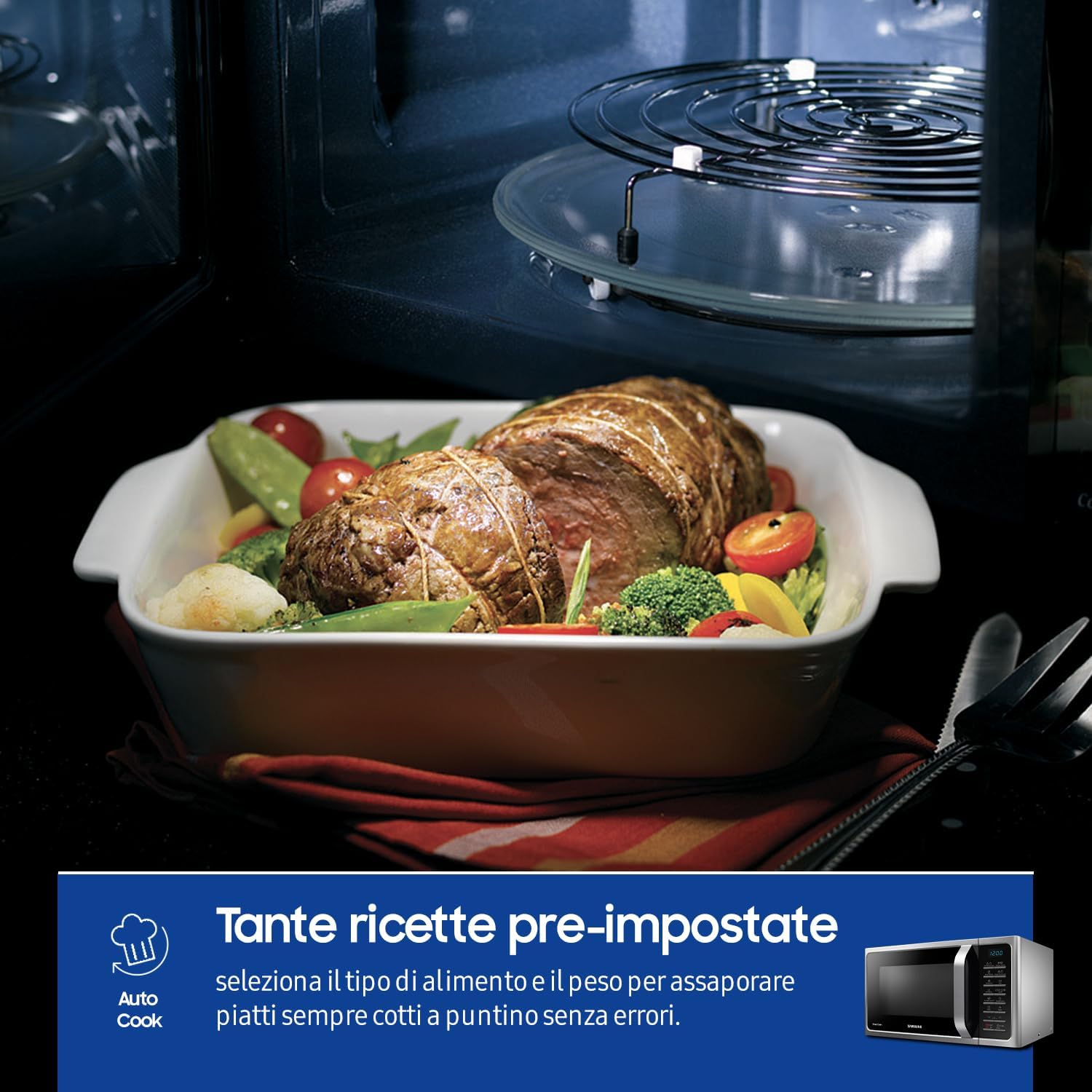 Thumbnail 3 de Samsung SmartOven MC28H5015AS/ET: forno a microonde combinato con cottura ventilata e grill da 28 L