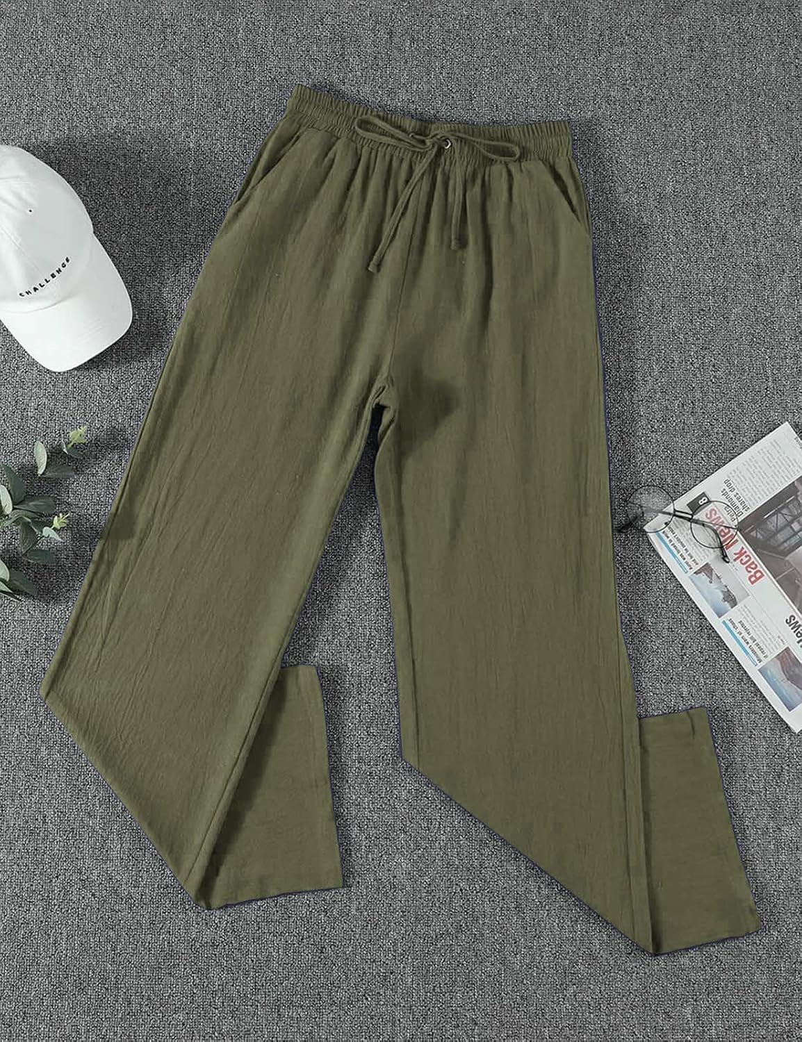 Detalle de Pantaloni Donna Yuson Donna – Cotone e Lino, coupoule con Coulisse, Tasche