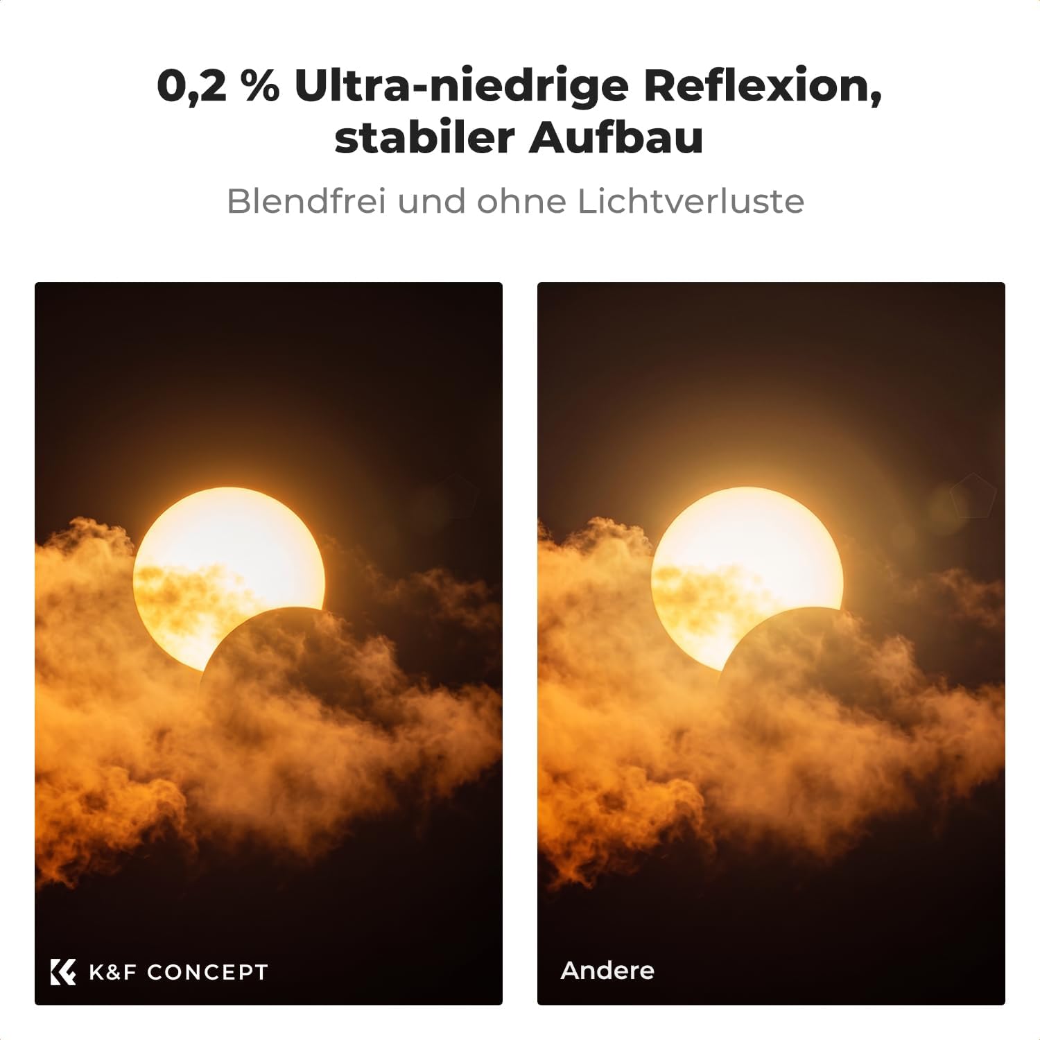 Thumbnail 4 de K&F Concept 72mm ND1000000 Sonnenfinsternisfilter – 20 Blendenstufen mit Nano-Xcel