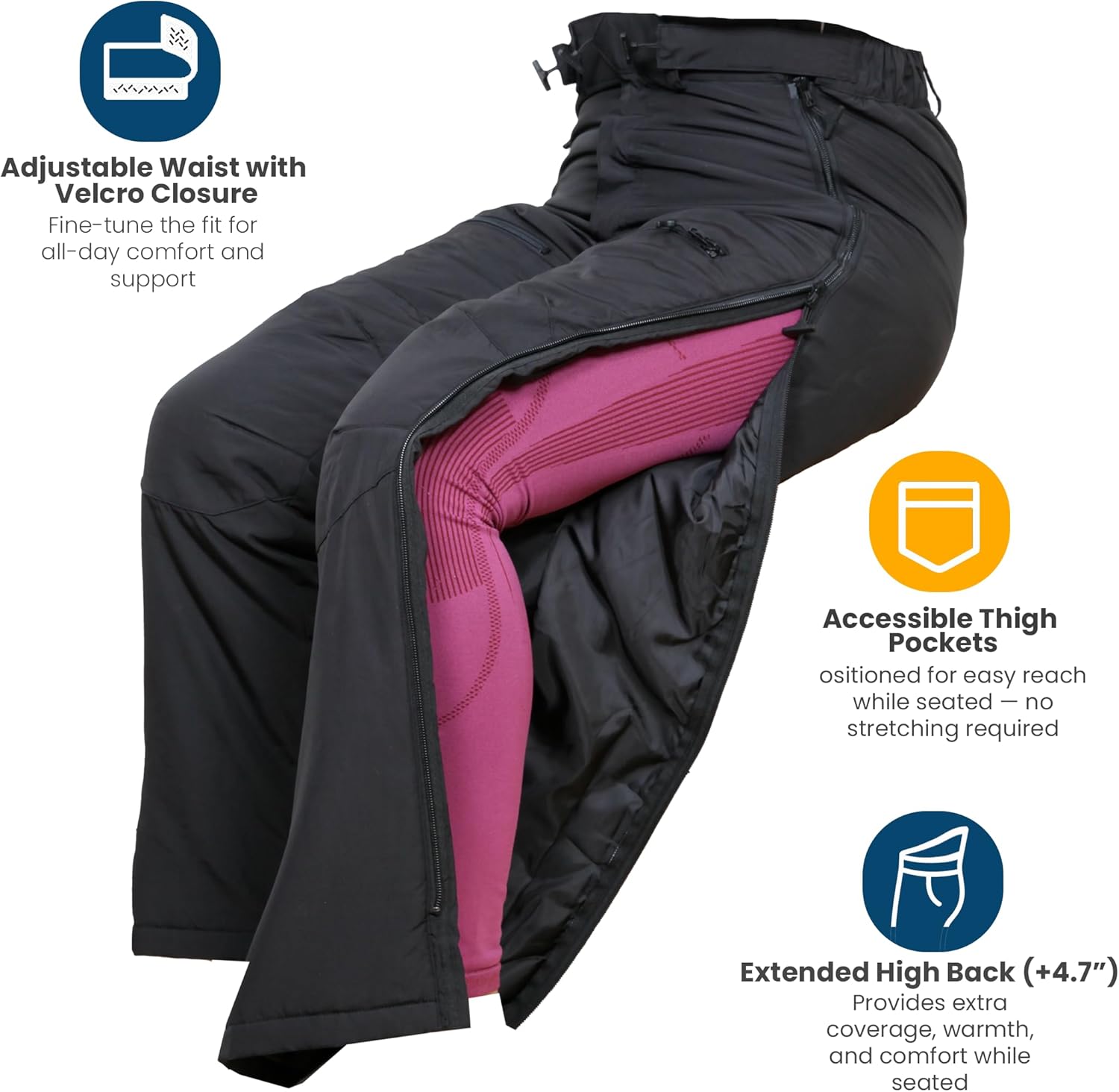 Thumbnail 2 de Dobsom Lily Reha Hose Damen – Gefütterte Winterhose mit durchgehenden Reißverschlüssen und erhöhter Rücken