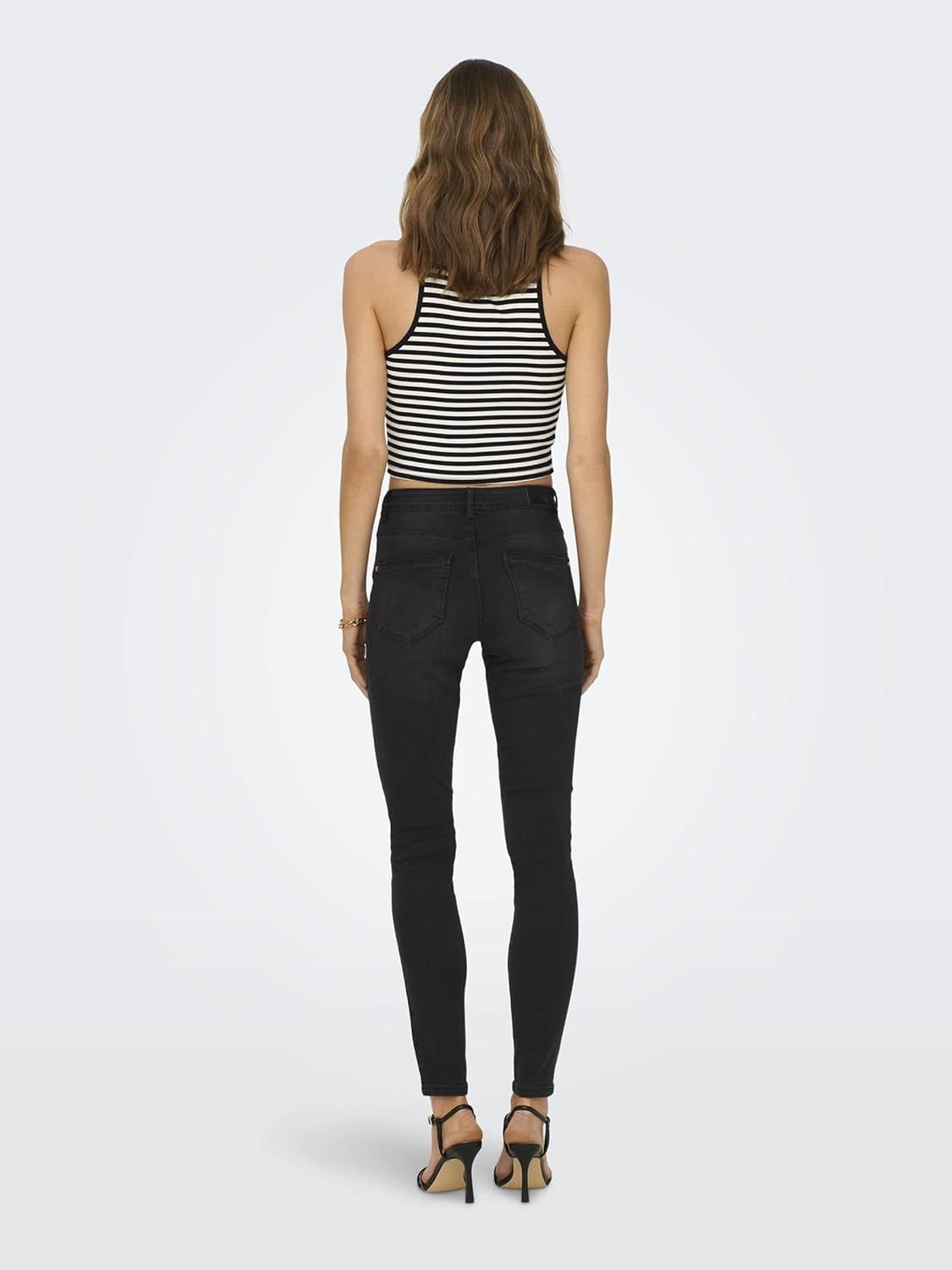 Detalle de ONLY Female Skinny Jeans ONLWAUW Mittlere Taille – Skinny Fit