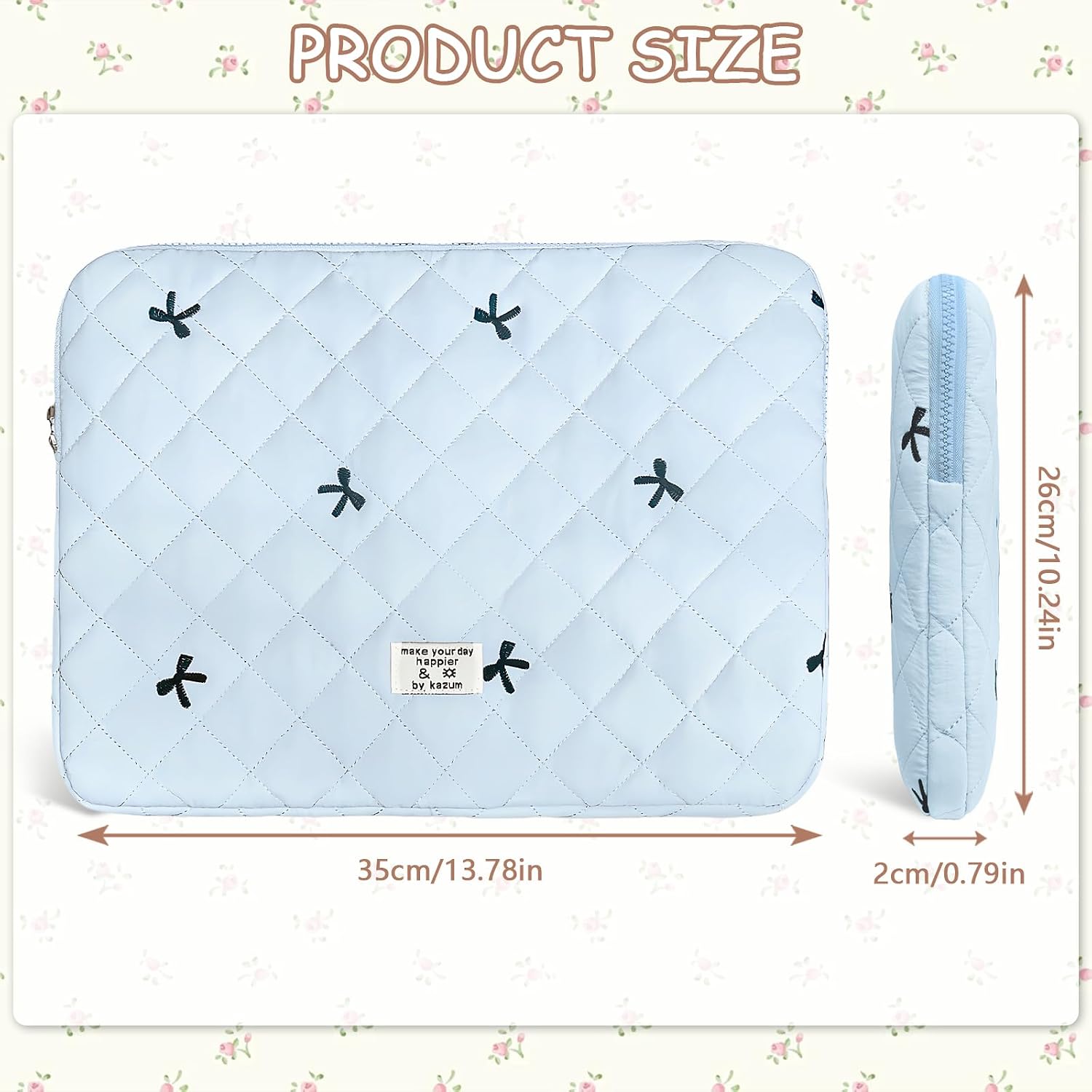 Detalle de Flintronic Custodia per Laptop da 14 Pollici (sleeve imbottita) con fodera in cotone