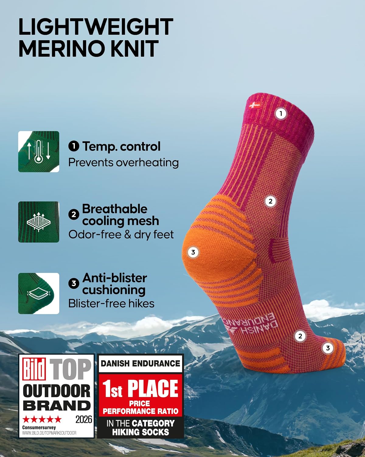Thumbnail 1 de Danish Endurance Hiking Socks, Merino wool