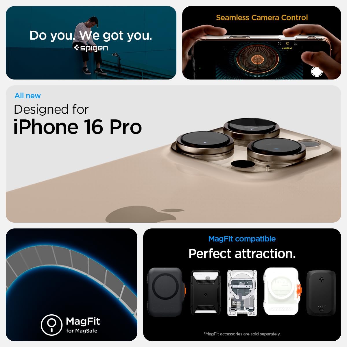 Detalle 2 de Spigen Ultra Hybrid T MagFit pour iPhone 16 Pro (coque blanche) avec Camera Control