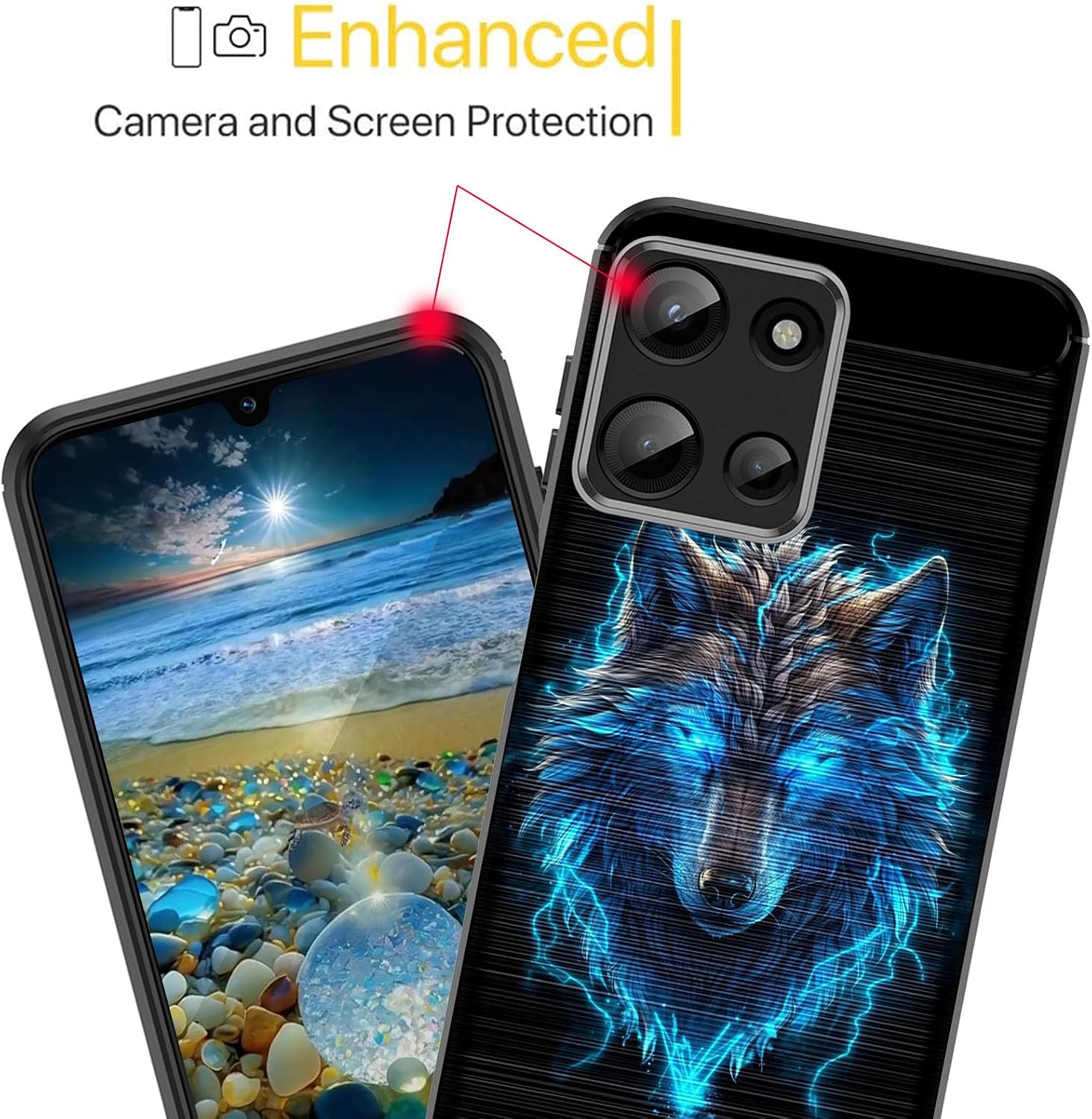 Detalle 1 de RUUHLJLET Cute Wolf Case for Motorola Moto G Power 2025, Slim Brushed Texture