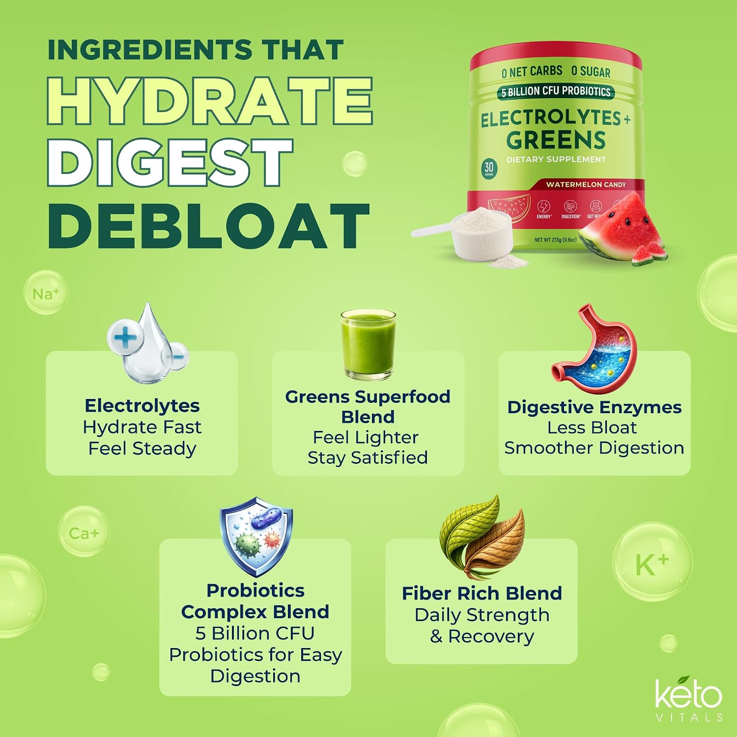 Thumbnail 4 de KetoVitals Greens Powder with Electrolytes, 30 Servings
