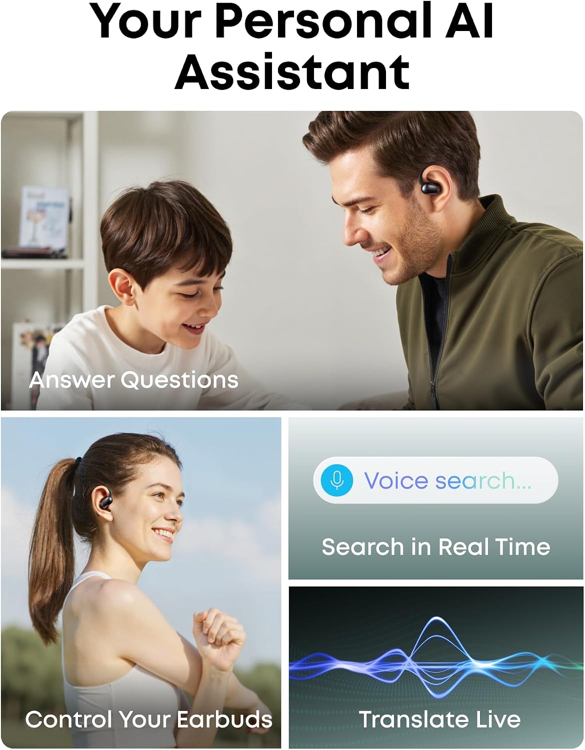Detalle 2 de soundcore AeroFit 2 Open‑Ear Headphones