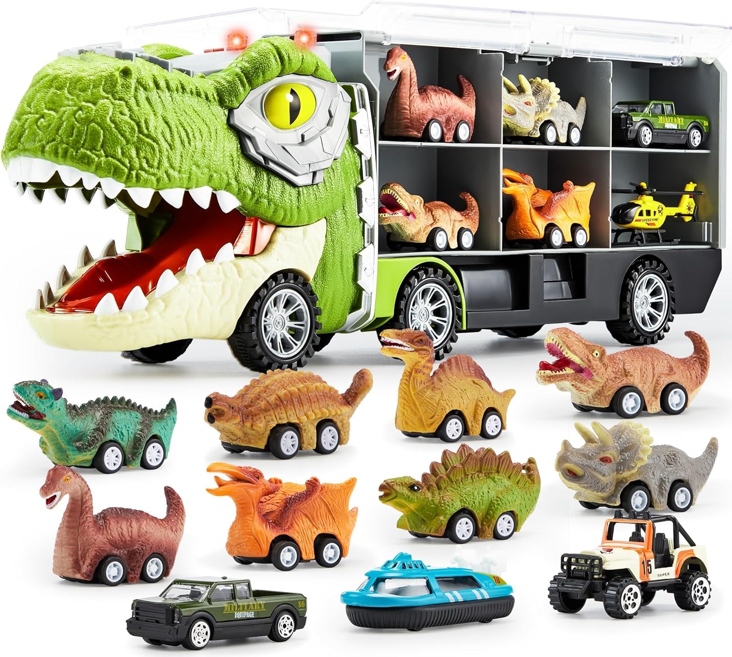Joyin 13 Piezas Transporte de Autos Dinosaurios 🚗🦖
