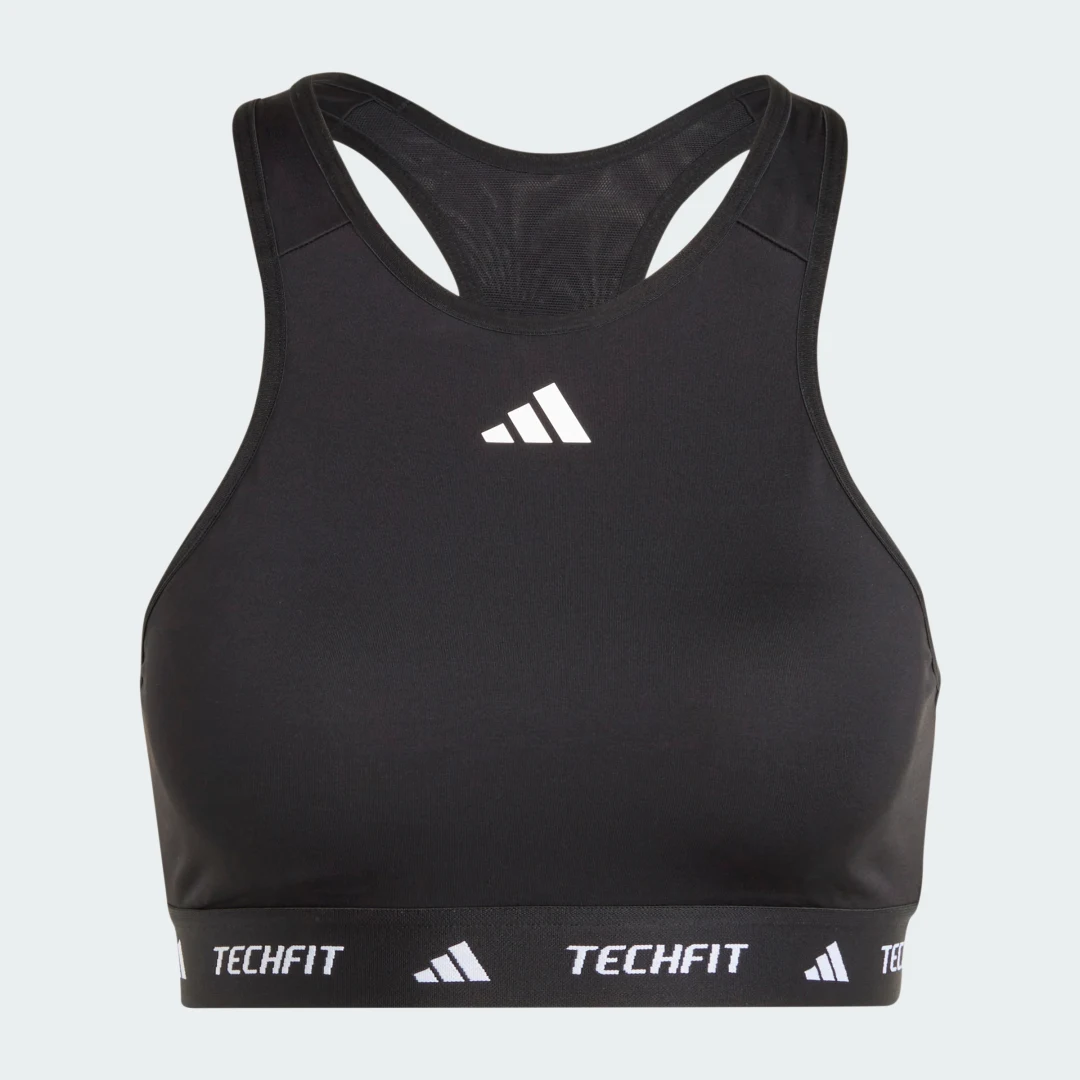 Detalle de Sujetador TECHFIT de sujeción media y cuello alto – Adidas