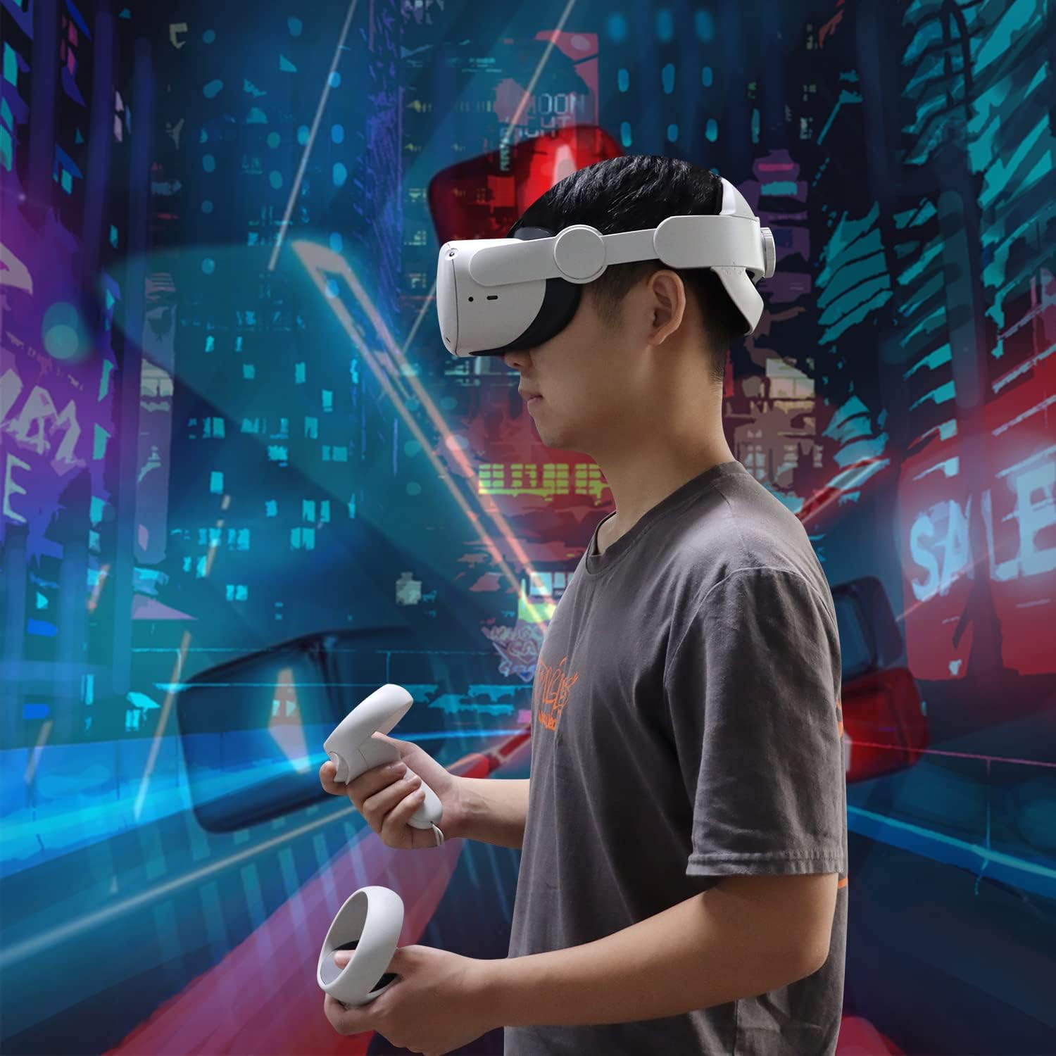 Thumbnail 6 de Saqico Halo Quest 2/3/3s Headstrap, Adjustable 3-in-1 VR Strap