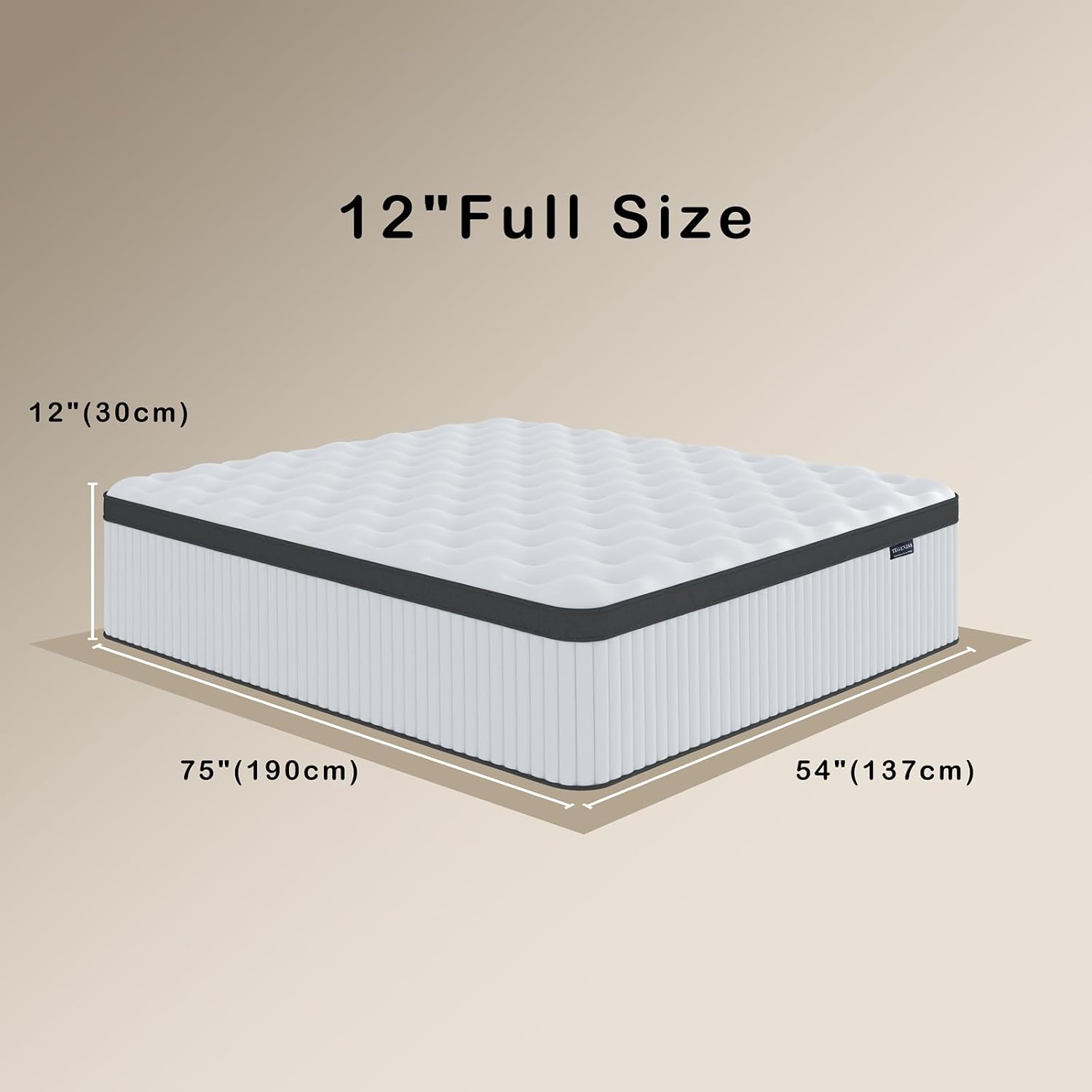 Detalle 2 de Naruchu Full Mattress, 12-Inch Hybrid with Memory Foam and Pocket Springs